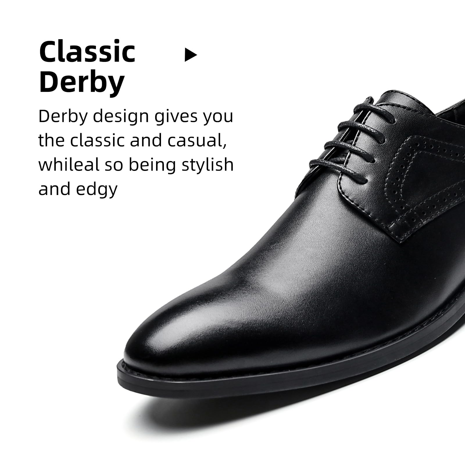 Men's Classic Oxford Dress Shoes - Formal Business Lace Up Derby Shoes for Men | Italian Style Modern Design | Perfect for Office, Weddings & Special Occasions