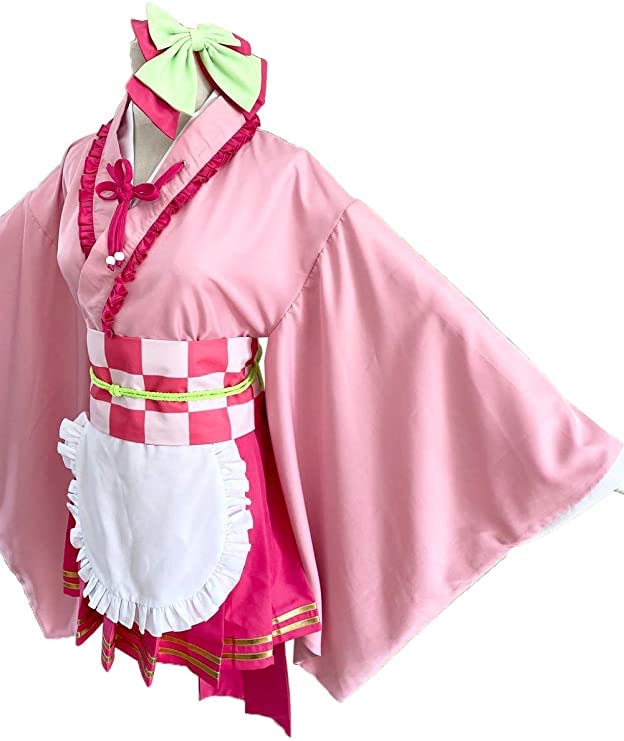 Anime Kimetsu No Yaiba Cosplay Costume - Lolita Maid Dress & Kimono Set for Women | Perfect for Halloween, Conventions & Themed Parties
