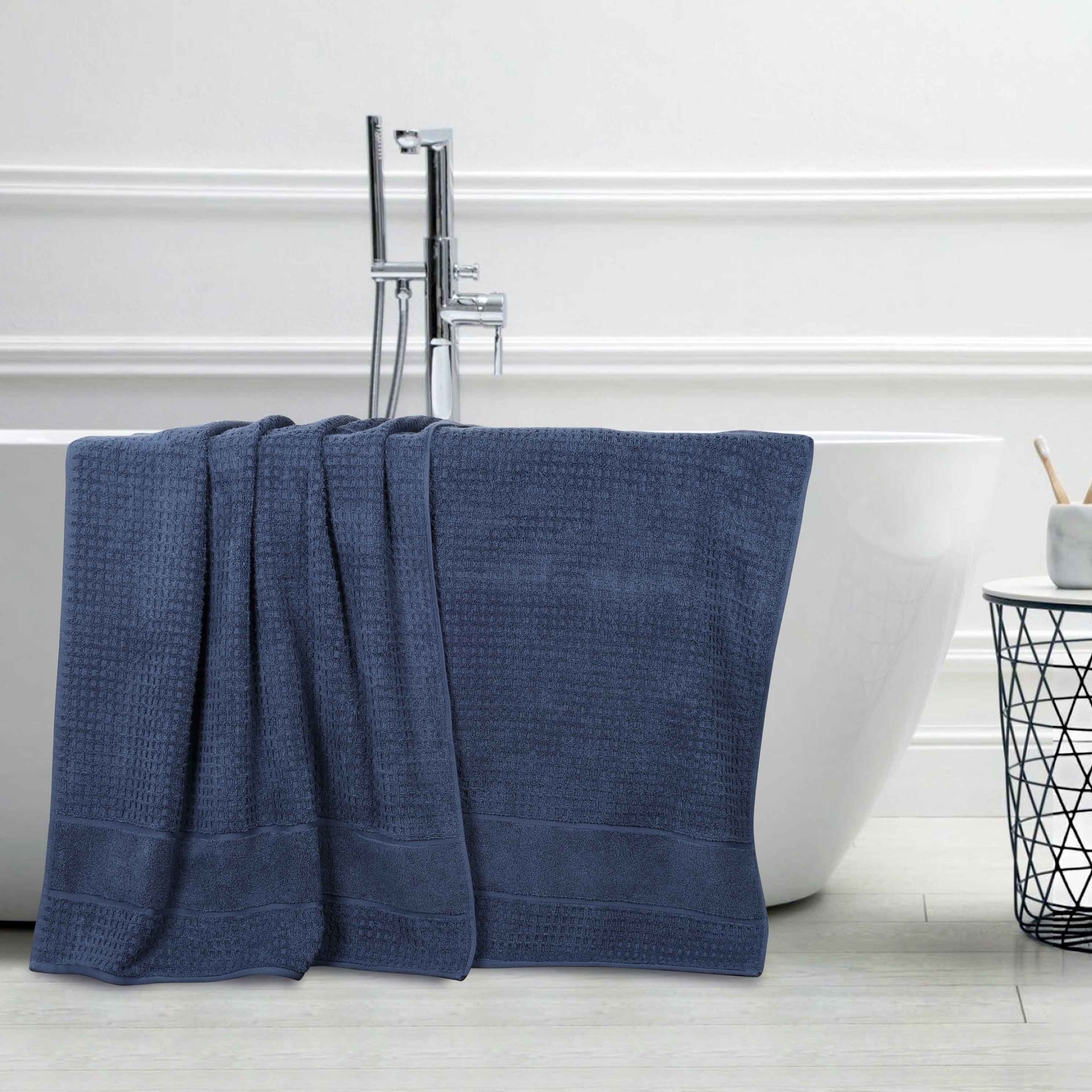 Premium Zero Twist Cotton Waffle Honeycomb Bath Towel Set of 2 - Ultra Soft & Highly Absorbent - Perfect for Spa, Bathroom & Luxury Home Use