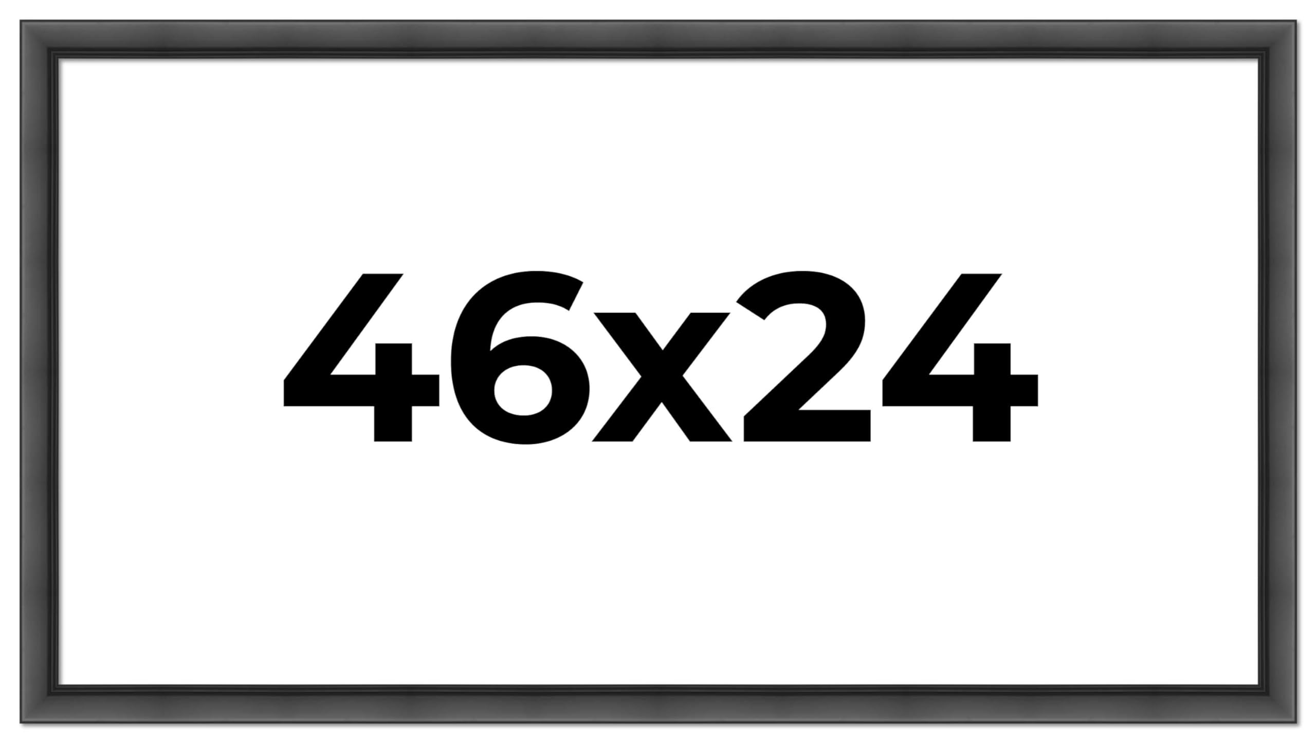 46x24 Inch Black Wood Picture Frame - Modern Photo Frame with UV Acrylic Shatter Guard & Acid-Free Backing - Wall Display for Family Photos, Living Room, Bedroom Decor - Includes Hanging Hardware (No Mat Included)