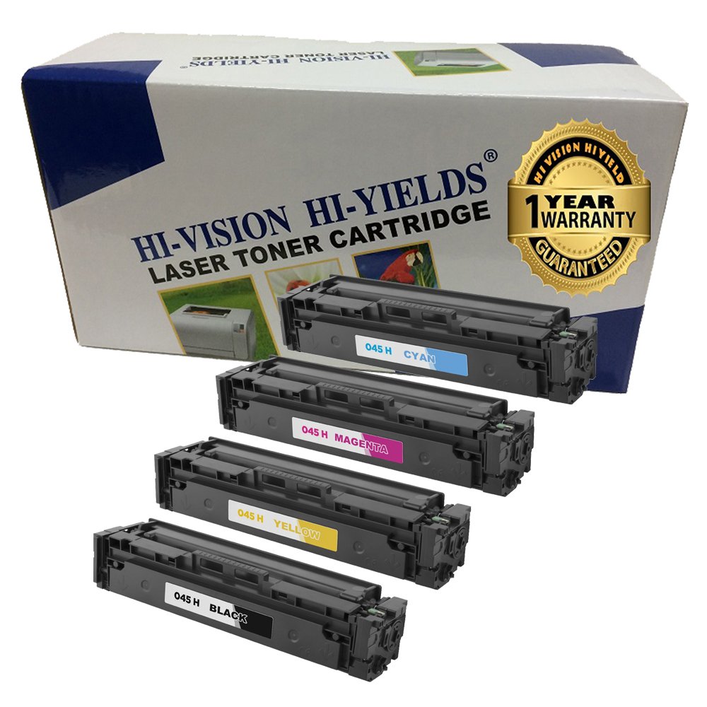 HI-VISION HI-YIELDS Compatible Toner Cartridge Replacement for Canon 045 (4-Pack, Color) - High-Quality Printing for Home & Office Documents, Photos, and Presentations