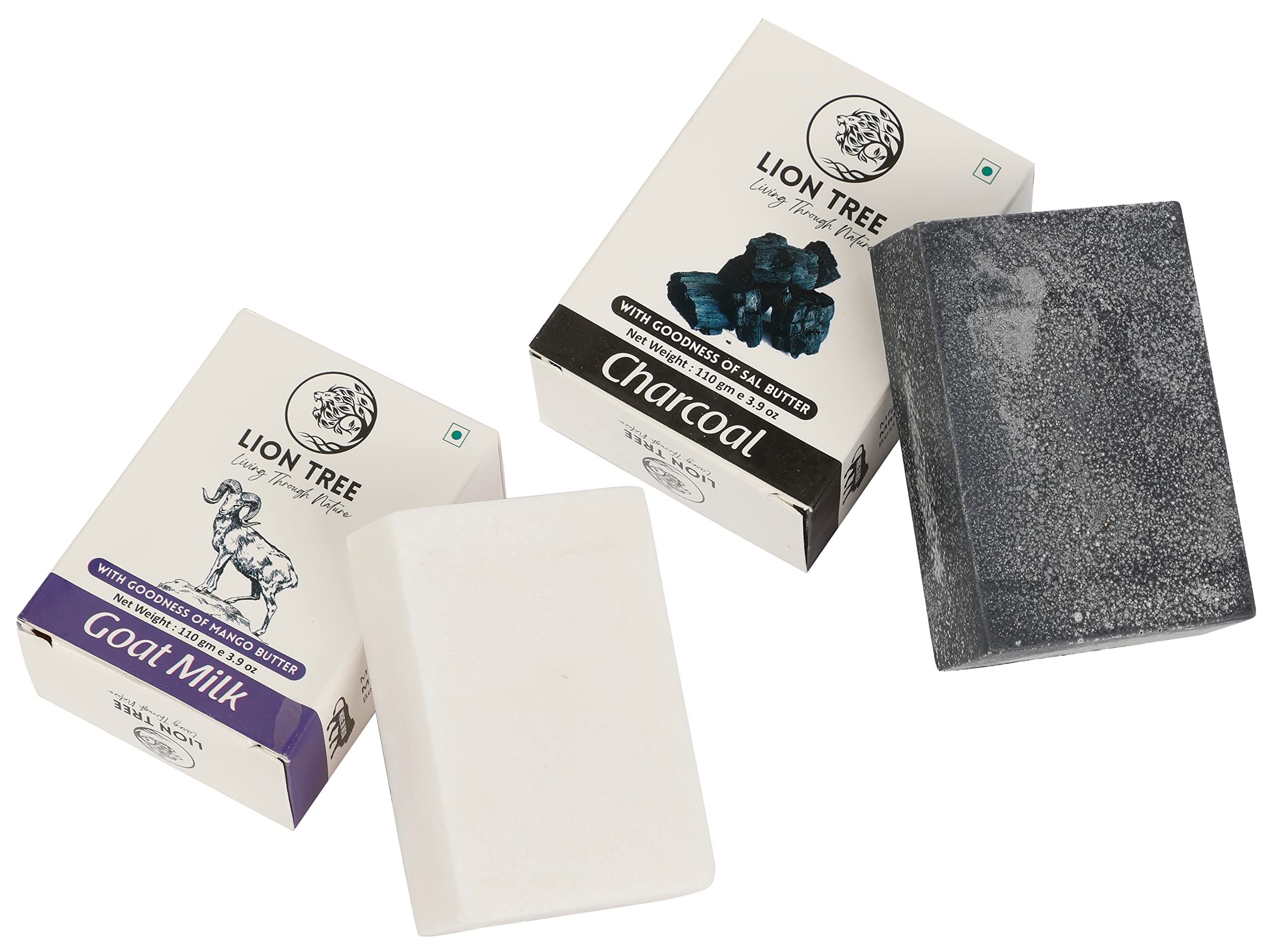 Organic Goat Milk & Charcoal Soap Bar with Shea & Mango Butter - 220g (Pack of 2) - Natural Skincare for All Skin Types - Gentle Cleansing for Face & Body - Perfect for Sensitive, Dry & Acne-Prone Skin