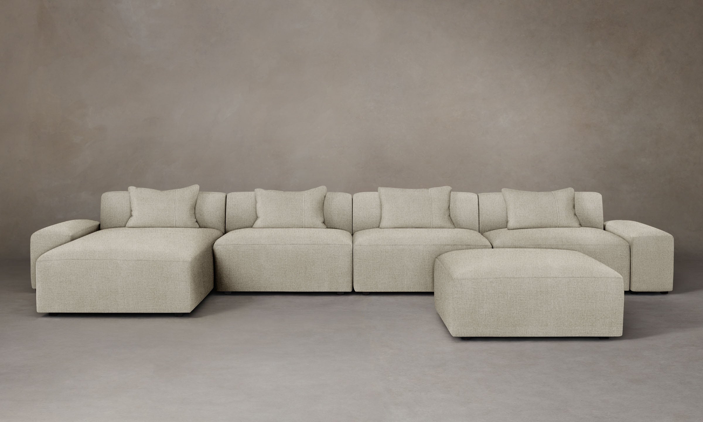 Breuer Modular Sectional Sofa - Performance Mélange Weave Fabric - Modern Living Room Furniture for Home & Office Comfort