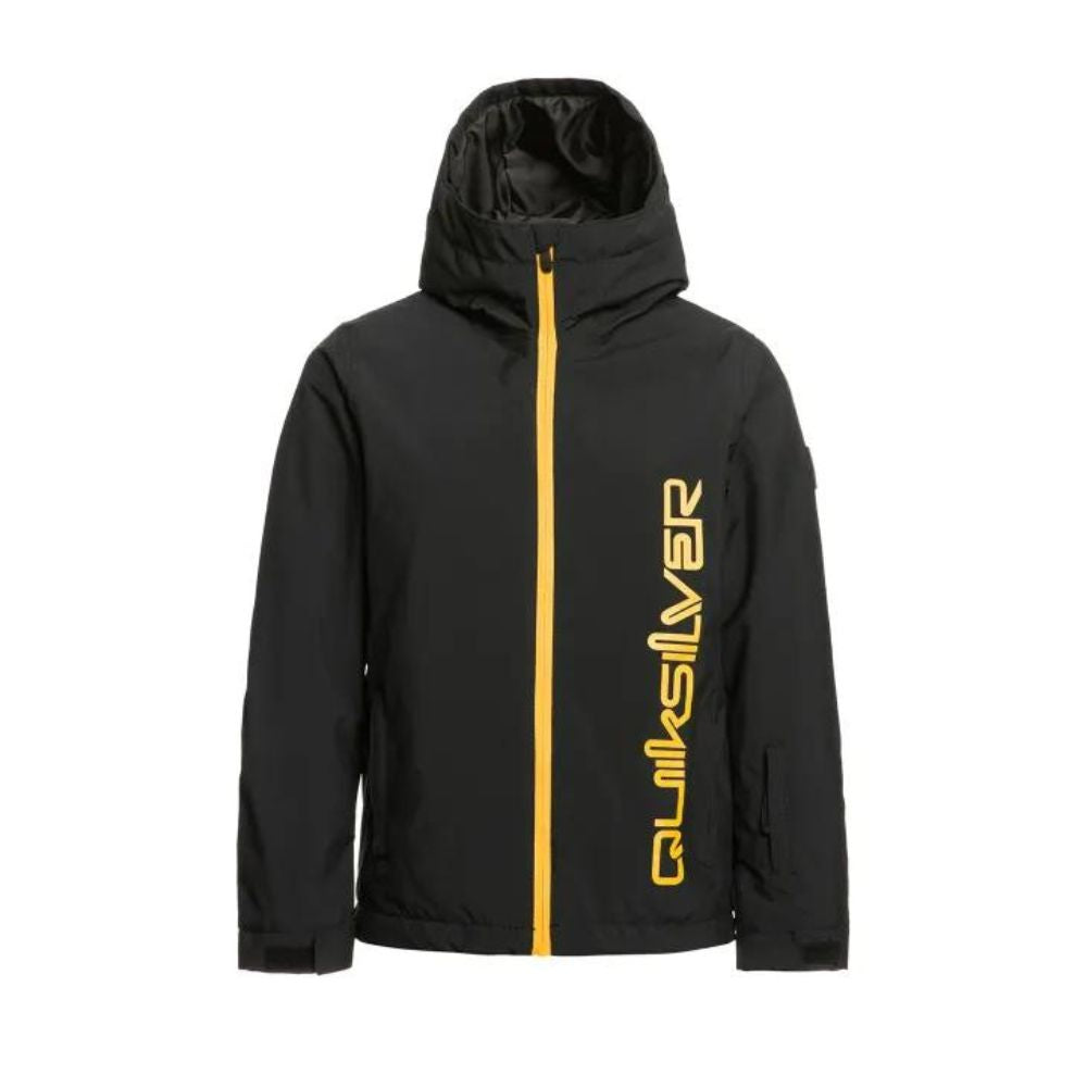 Quiksilver Morton Youth Boys Ski Jacket - Waterproof Winter Jacket for Kids Age 7-8 Years - True Black - Perfect for Skiing, Snowboarding & Outdoor Winter Activities
