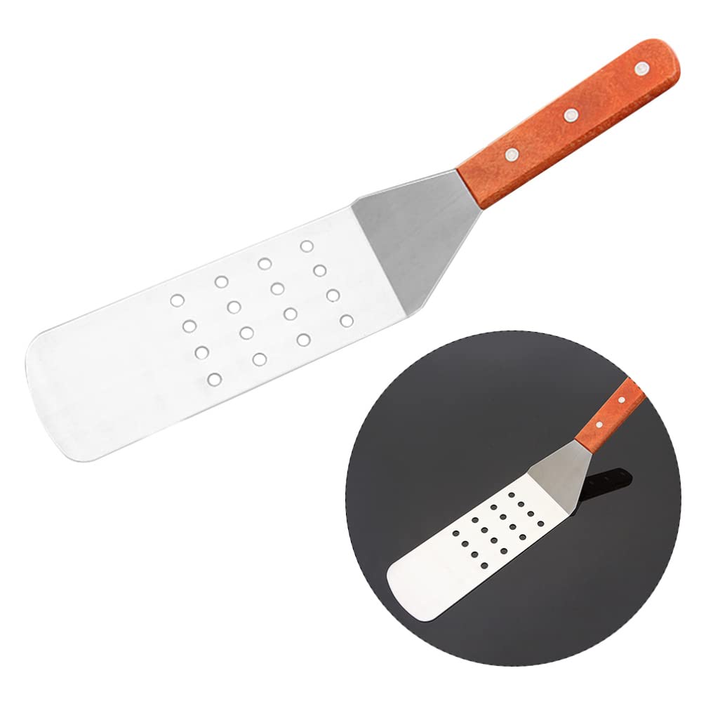 Premium Stainless Steel BBQ Spatula with Wood Handle - Heavy Duty Grill Turner for Steak, Fish & Burgers - Perfect for Outdoor Grilling, Backyard BBQ & Camping Cooking