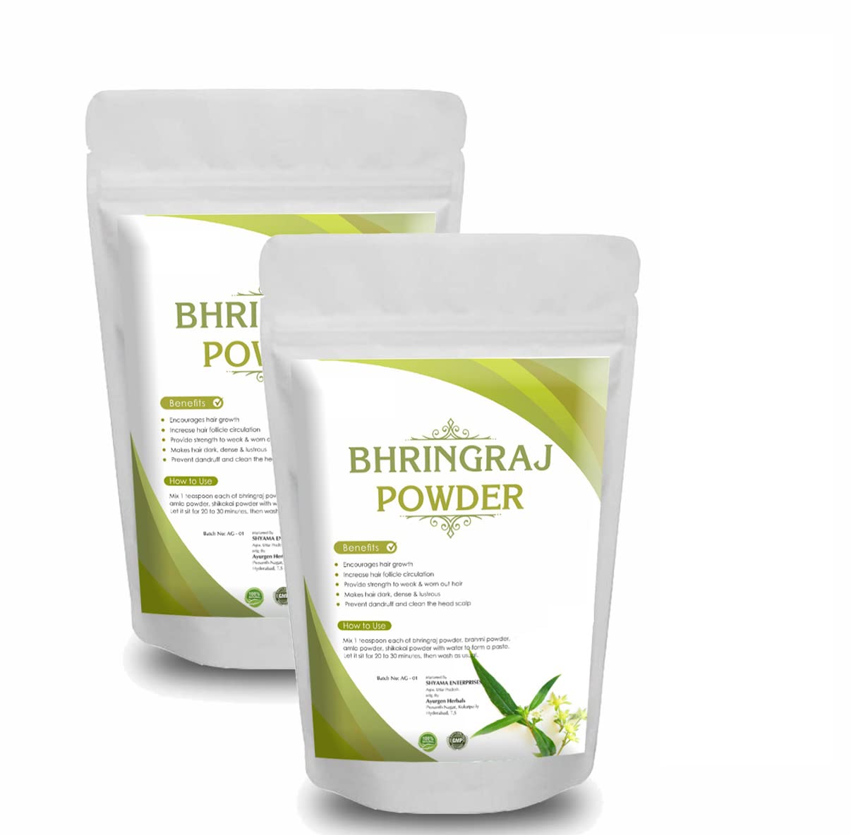 Bhringraj Powder 100g - Natural Hair Growth & Conditioning Treatment for Stronger Hair, Scalp Health & Skin Care | Boosts Immunity | Ayurvedic Herbal Supplement for Men & Women | Perfect for DIY Hair Masks & Wellness Drinks