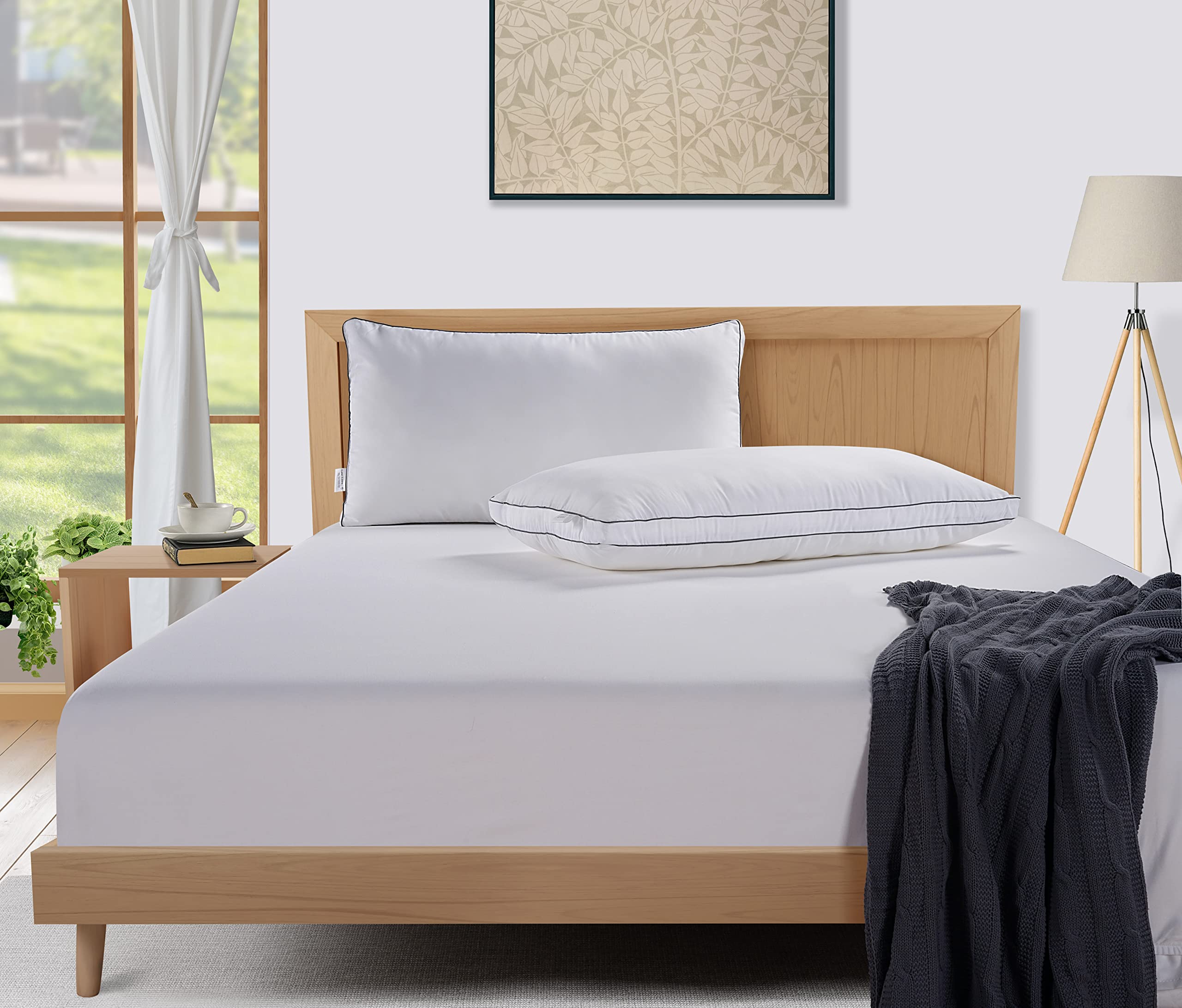 Premium King Size Bed Pillows Set of 2 (20x36 Inches) - Ultra Soft Gusseted Down Alternative Pillows for Back, Stomach & Side Sleepers - Hotel Quality Luxury Pillows 2 Pack in White - Perfect for Home, Hotel & Airbnb Comfort
