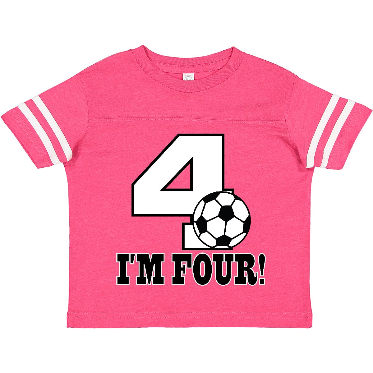 Inktastic 4th Birthday Soccer Toddler T-Shirt - Cute 4 Year Old Boys Girls Soccer Theme Birthday Outfit for Parties & Celebrations