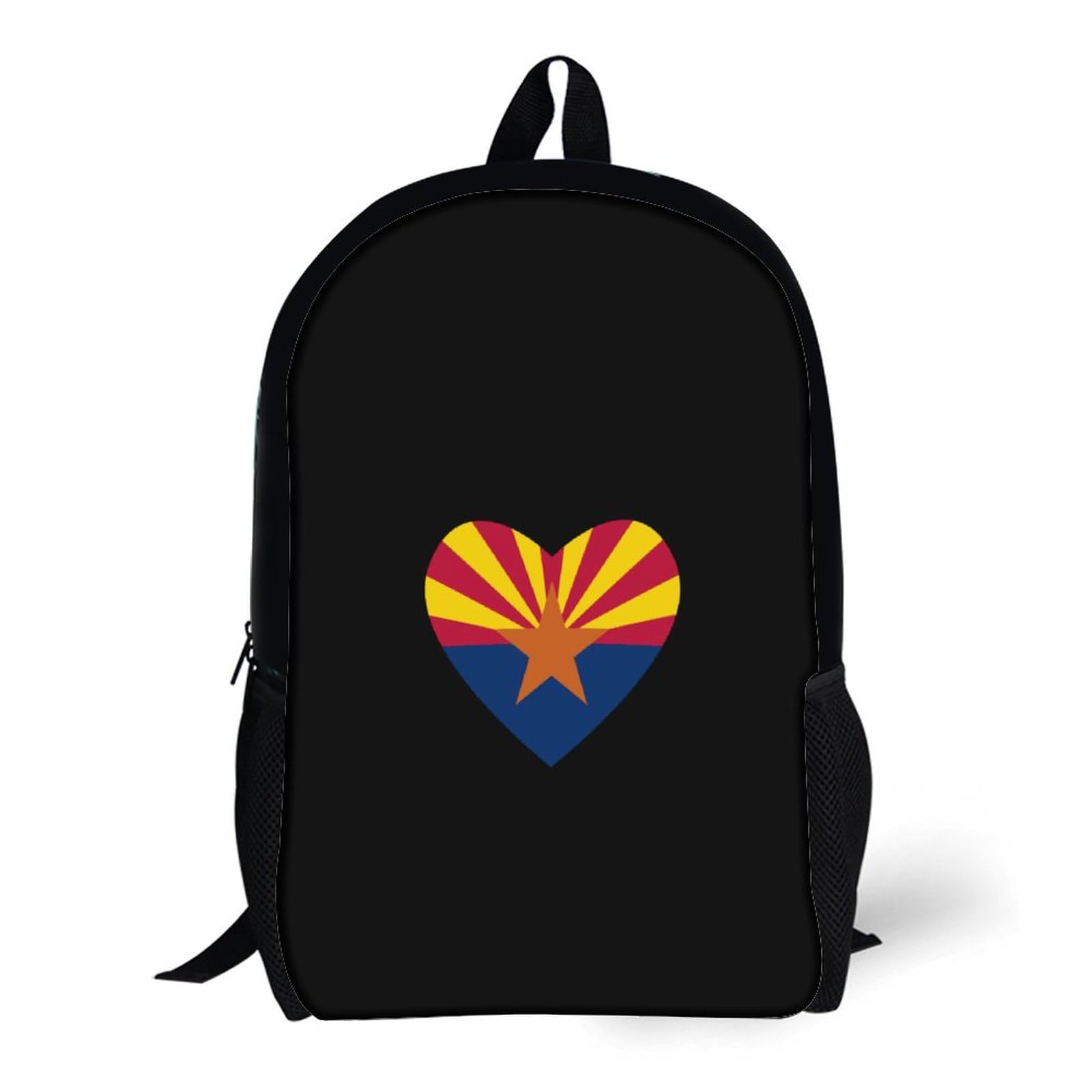 Arizona Heart Flag 17 Inch Laptop Backpack - 3D Printed School & Work Computer Bag for Men & Women | Perfect for College, Travel & Daily Commute