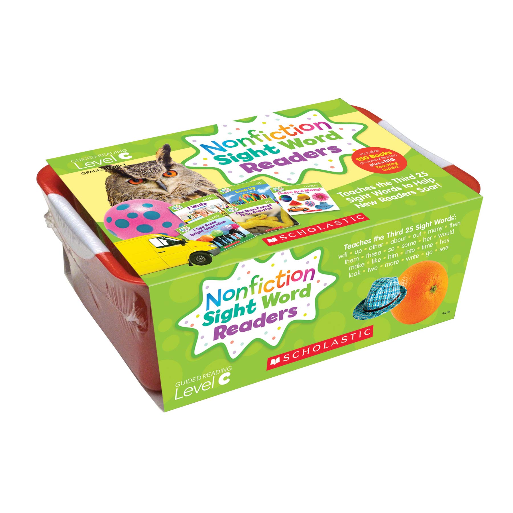Scholastic SC-584287 Nonfiction Sight Word Readers Classroom Tub - Level C (6 Copies of 25 Titles, 151 Books Total) | Perfect for Kindergarten & 1st Grade Reading Practice, Homeschooling & Classroom Learning