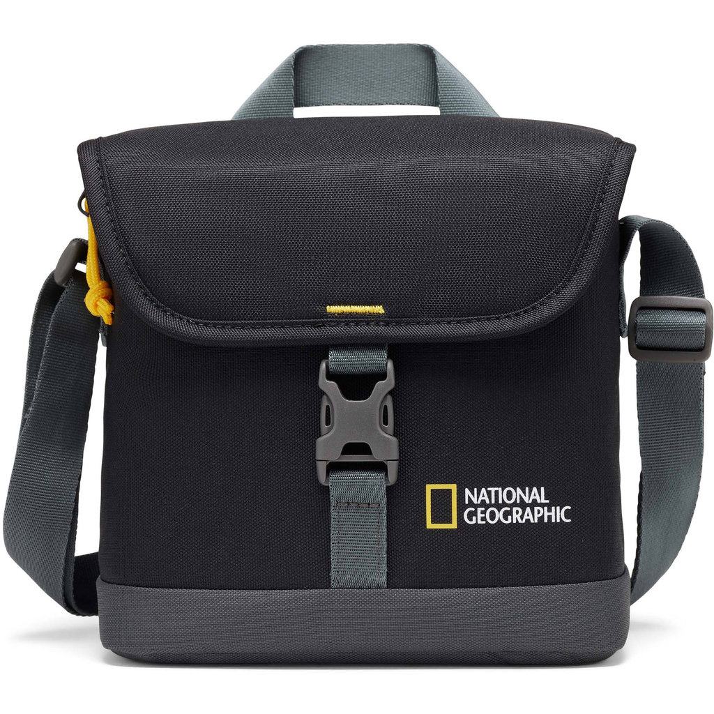 National Geographic Small Black Shoulder Bag - Durable & Stylish Crossbody Bag for Travel, Hiking, and Everyday Use