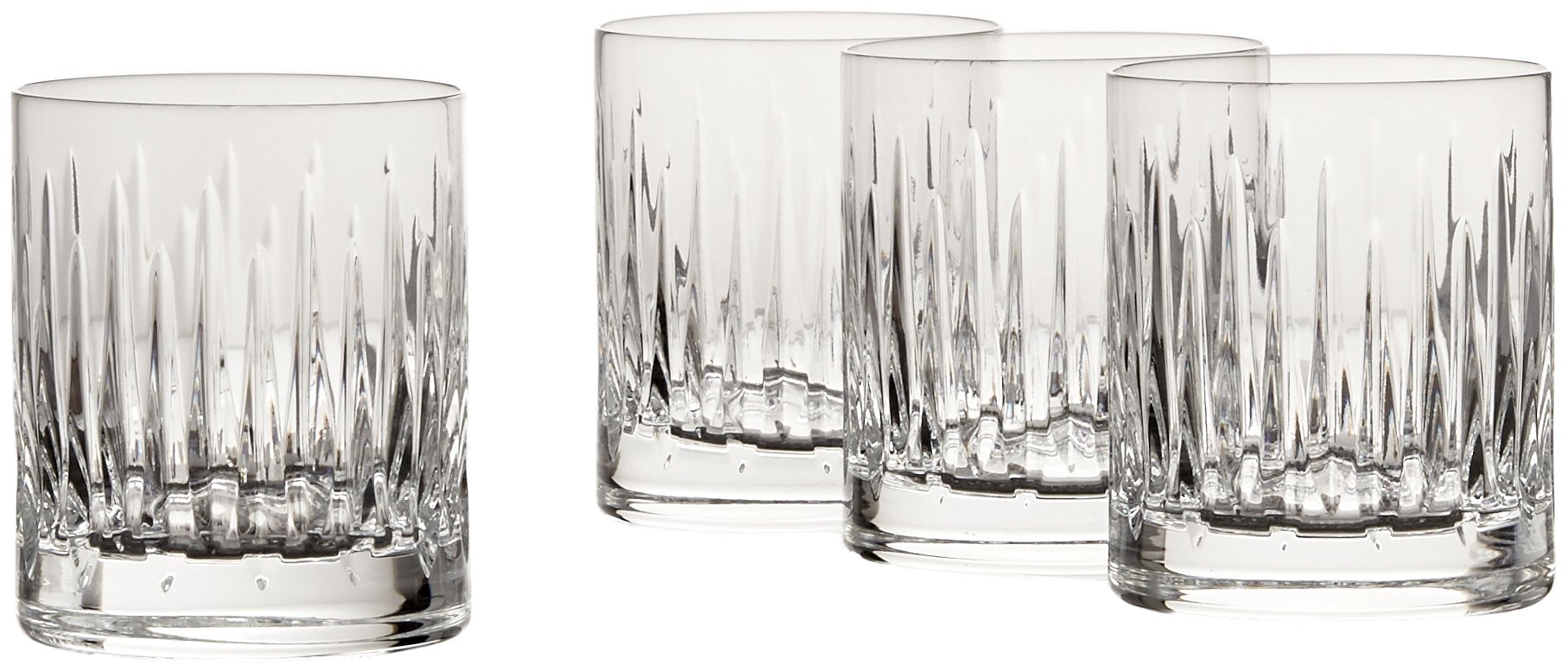 Reed & Barton Crystal Double Old Fashioned Glasses Set of 4 - Premium Whiskey Tumbler for Bourbon, Scotch & Cocktails - Perfect for Home Bar, Dinner Parties & Gifts