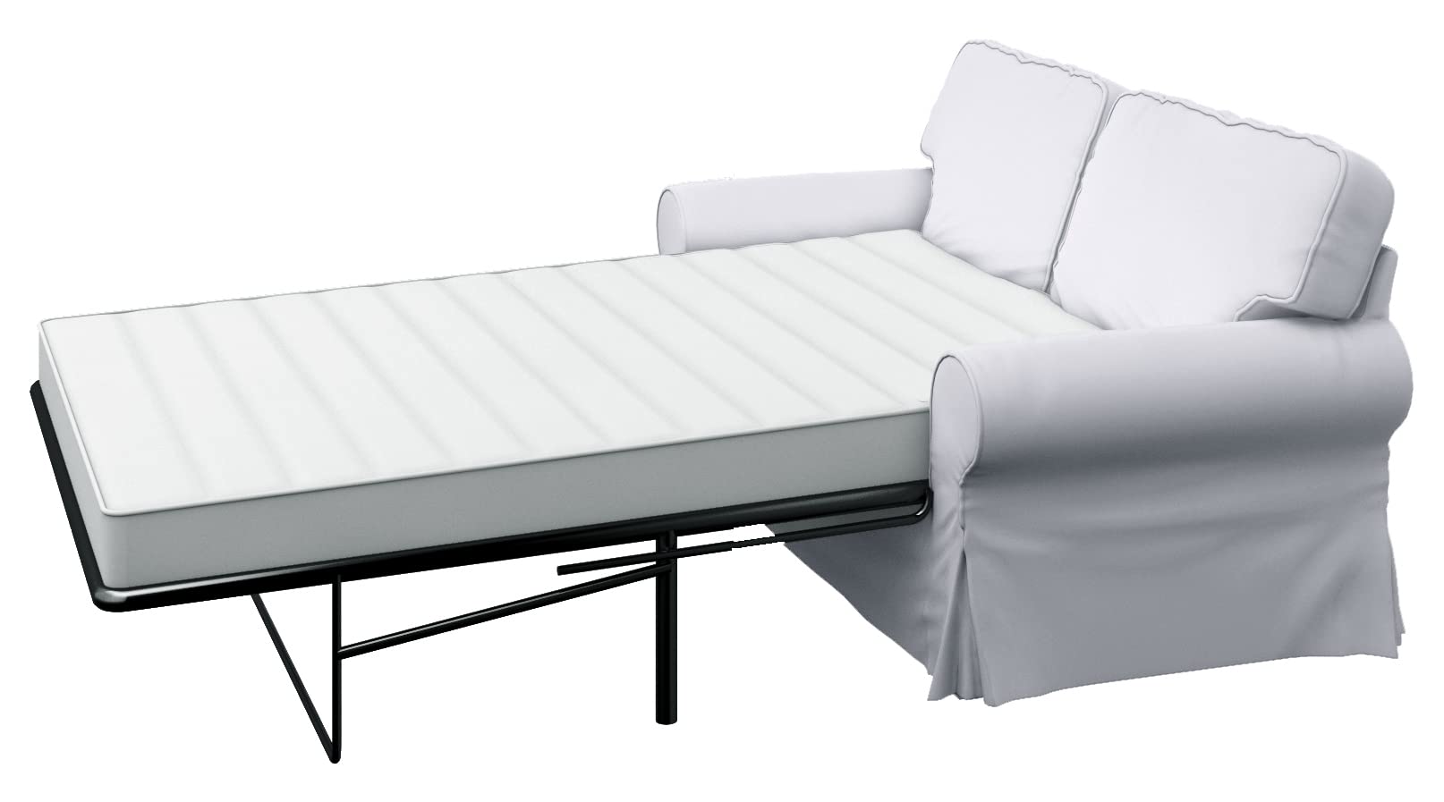 IKEA Ektorp 2-Seater Sofa Bed Slipcover - Custom Fit Replacement Cover for Ektorp Sleeper Sofa | Premium Polyester Linen Fabric in Light Gray | Perfect for Living Rooms, Guest Rooms & Small Spaces