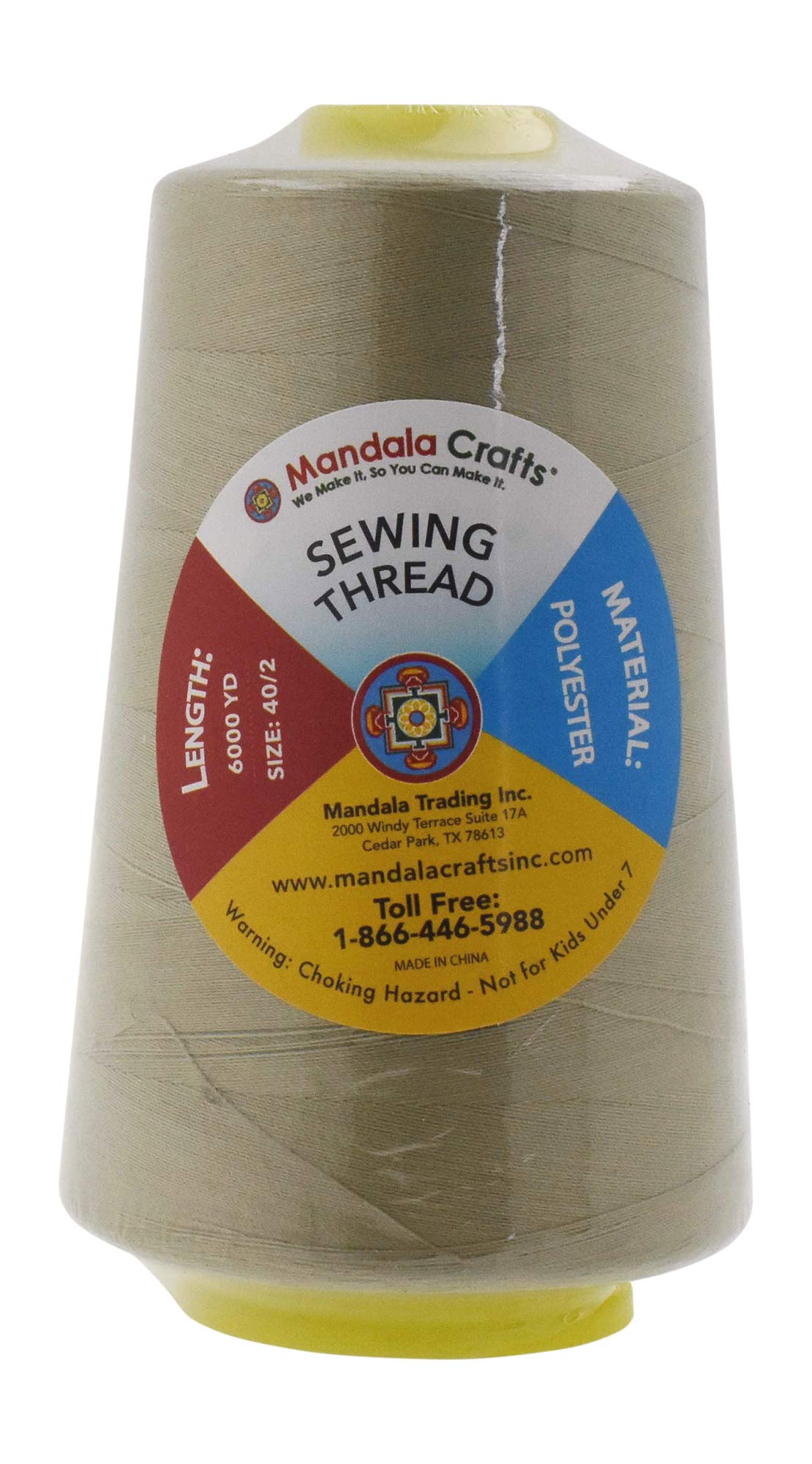 4 Pack Beige Serger Thread Cones - 40S/2 24000 Yds Polyester Overlock Machine Thread for Sewing, Quilting & Crafting - Perfect for Home Tailoring, DIY Projects & Professional Garment Making