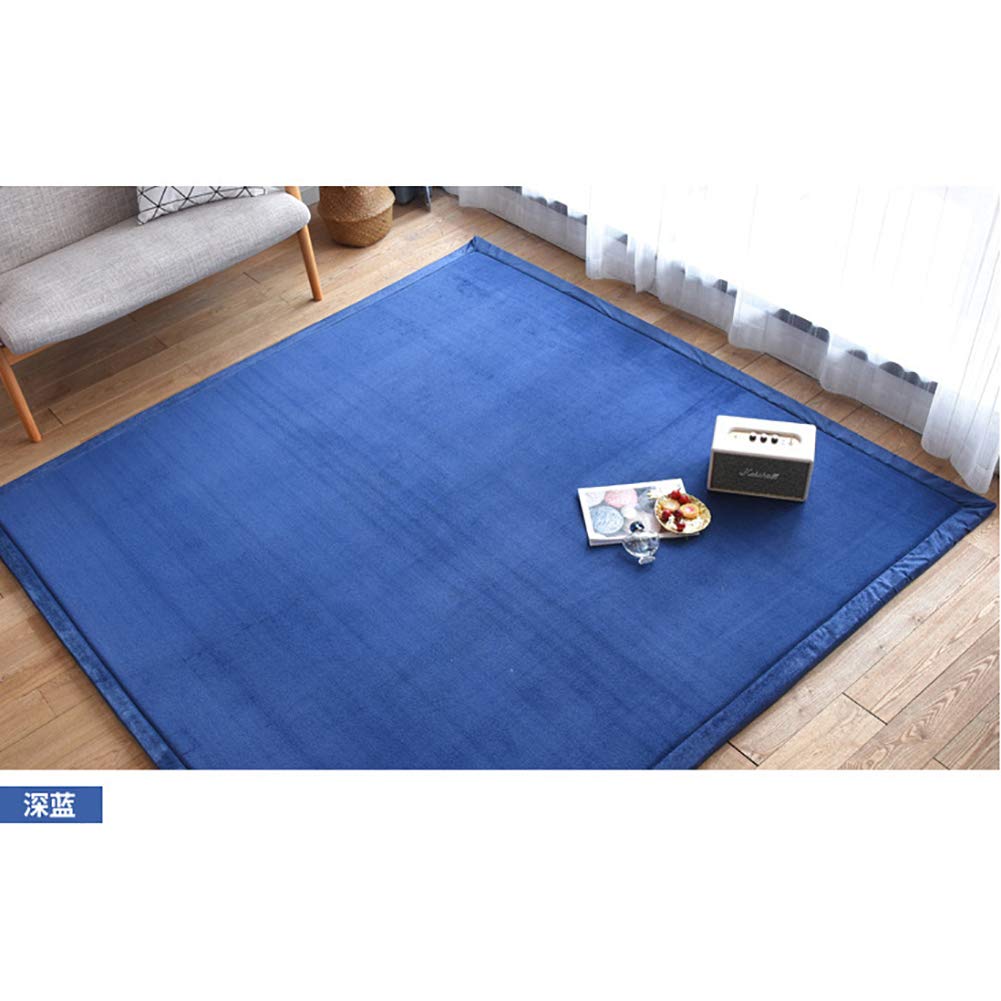 **WJXBoos Baby Play Mat - Non-Toxic Memory Foam Floor Mat for Toddlers & Kids - Extra Large 200x220cm (79x87in) - Soft Flannel Navy Blue - Perfect for Crawling, Yoga, Exercise & Playtime**