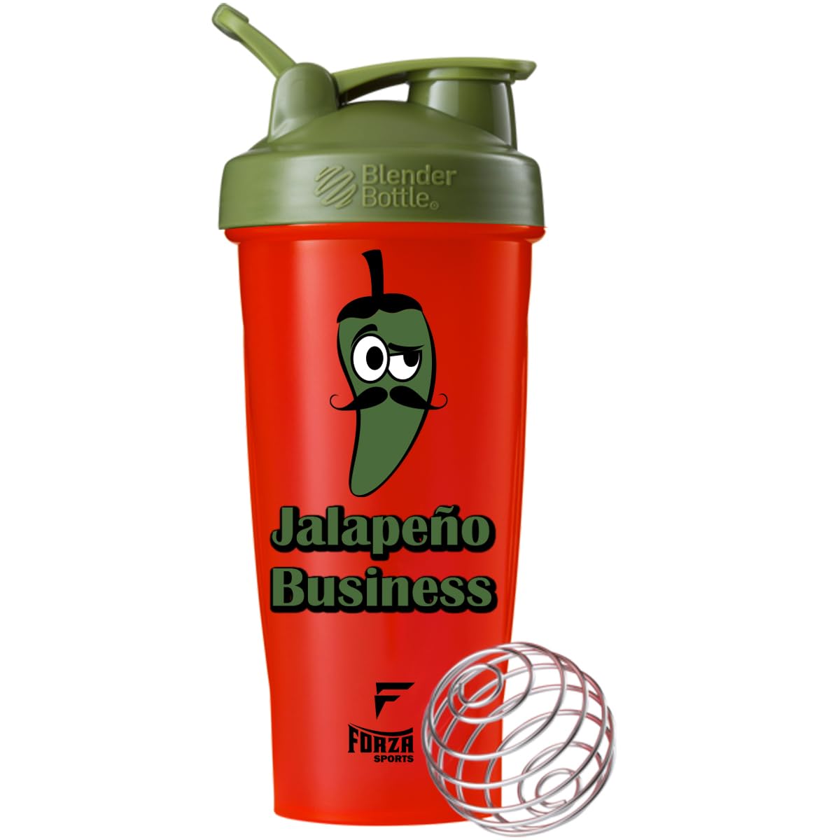Forza Sports Blender Bottle 28 oz. Shaker Cup - Classic Design, Dino Sore Green - Perfect for Protein Shakes, Gym Workouts & Post-Workout Recovery