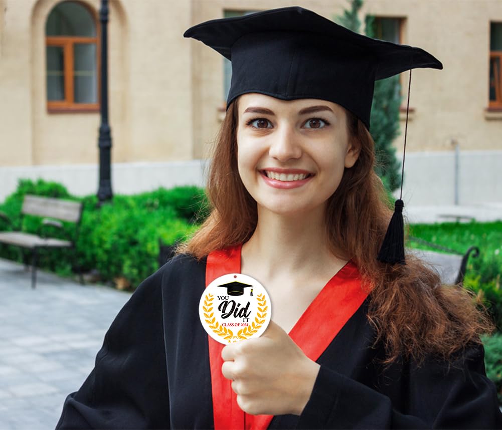 PETCEE 2024 Graduation Ornaments - 'You Did It' Keepsake for High School & College Graduates - Perfect Christmas Tree Decor & Gift for Him, Her, Daughter or Son - Celebrate Achievements & Special Moments