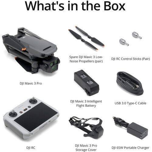 DJI Mavic 3 Pro Drone with DJI RC - 4K Camera, 5.1K Video, 46 Mins Flight Time, Omnidirectional Obstacle Sensing - Perfect for Aerial Photography, Travel Vlogging & Outdoor Adventures