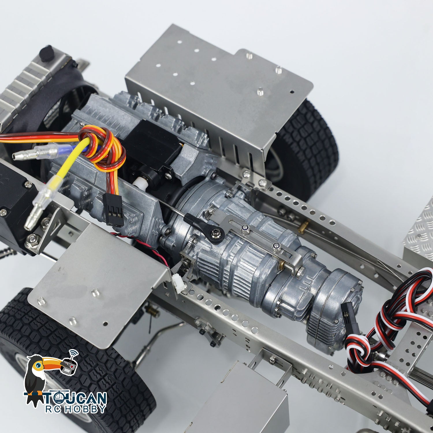 1/14 Scale Metal 8x8 Chassis for 770S JX F1650 Crane RC Trucks & Electric Cars - with Light/Sound System & 3-Speed Transmission - DIY Model Kit for RC Enthusiasts - Perfect for Off-Road Crawling and Heavy-Duty Simulation