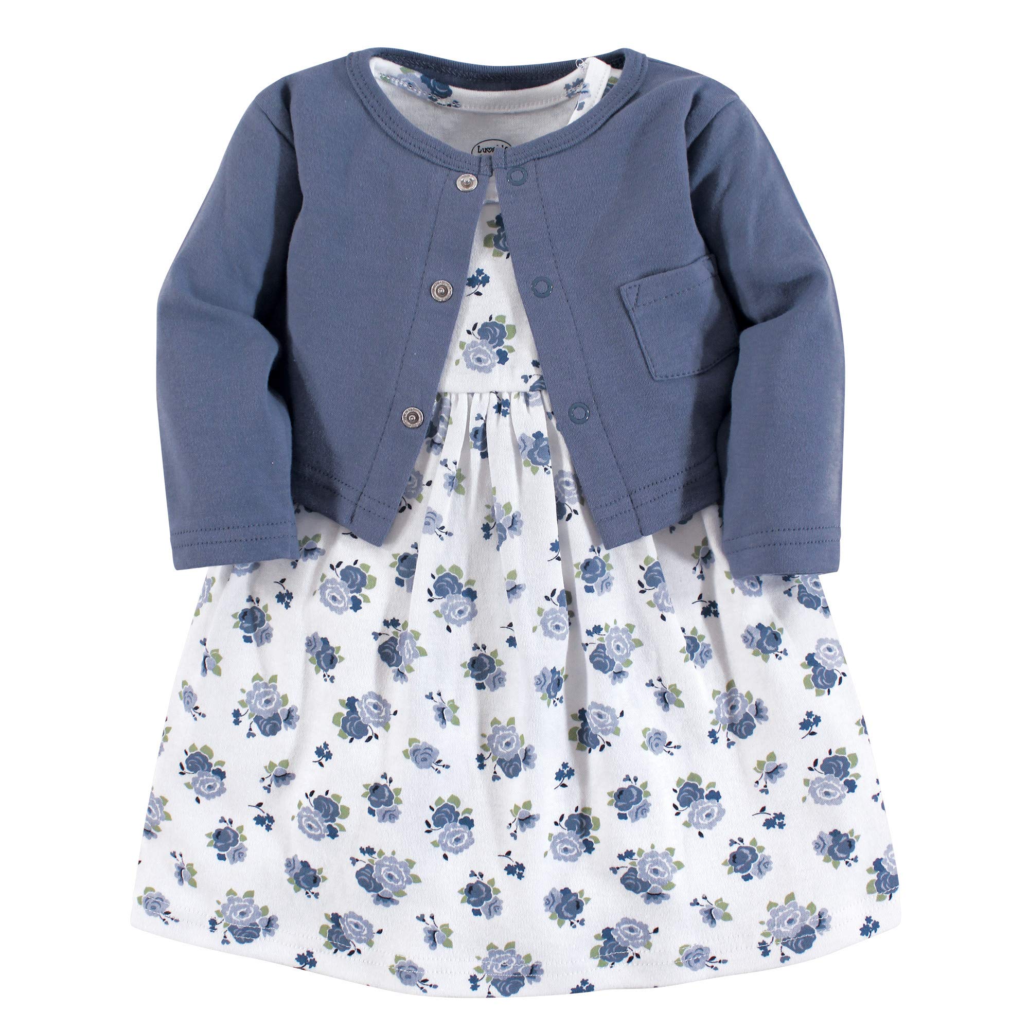 Adorable Baby Girls Dress and Cardigan Set - Soft Cotton Outfit for Newborn Toddler - Perfect for Photoshoots, Birthday Parties & Special Occasions
