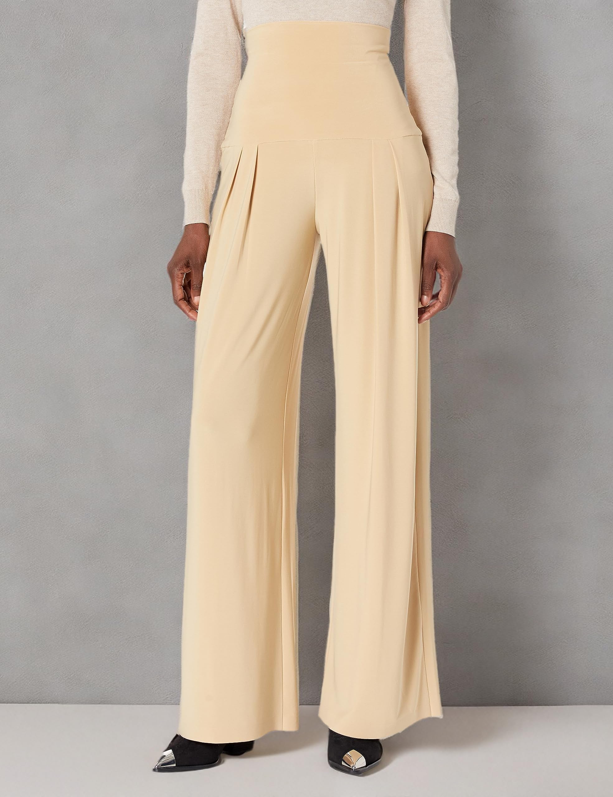 Norma Kamali Women's High Waist Pleated Trousers - Stylish Office Pants for Work & Business Casual Outfits