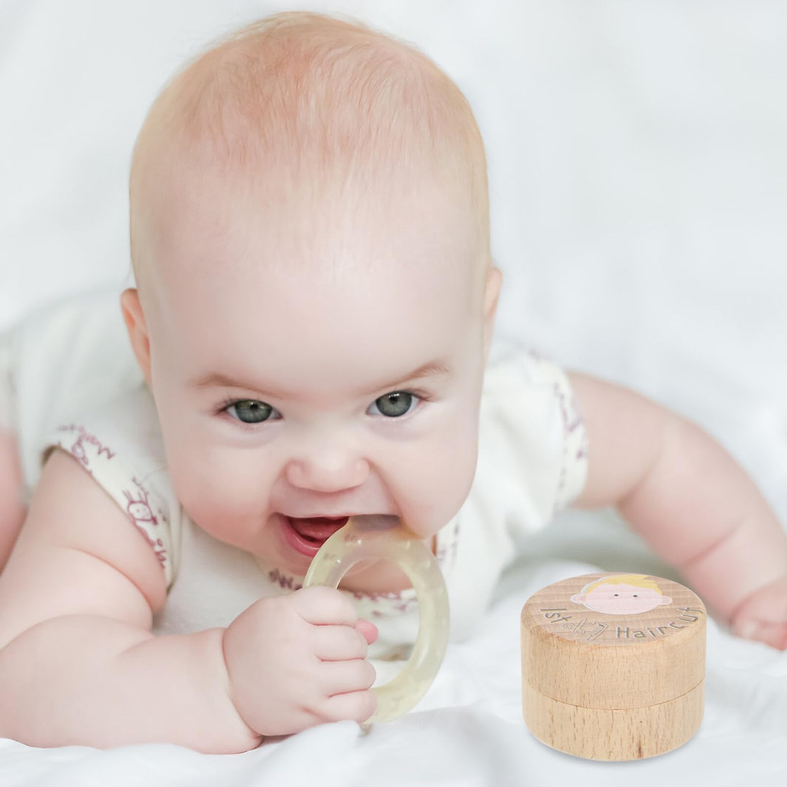 Baby's First Haircut and Tooth Keepsake Box - Wooden Memory Box for First Haircut, Baby Teeth & Tooth Fairy Gifts - Perfect for Newborns, Christening, and Milestone Celebrations