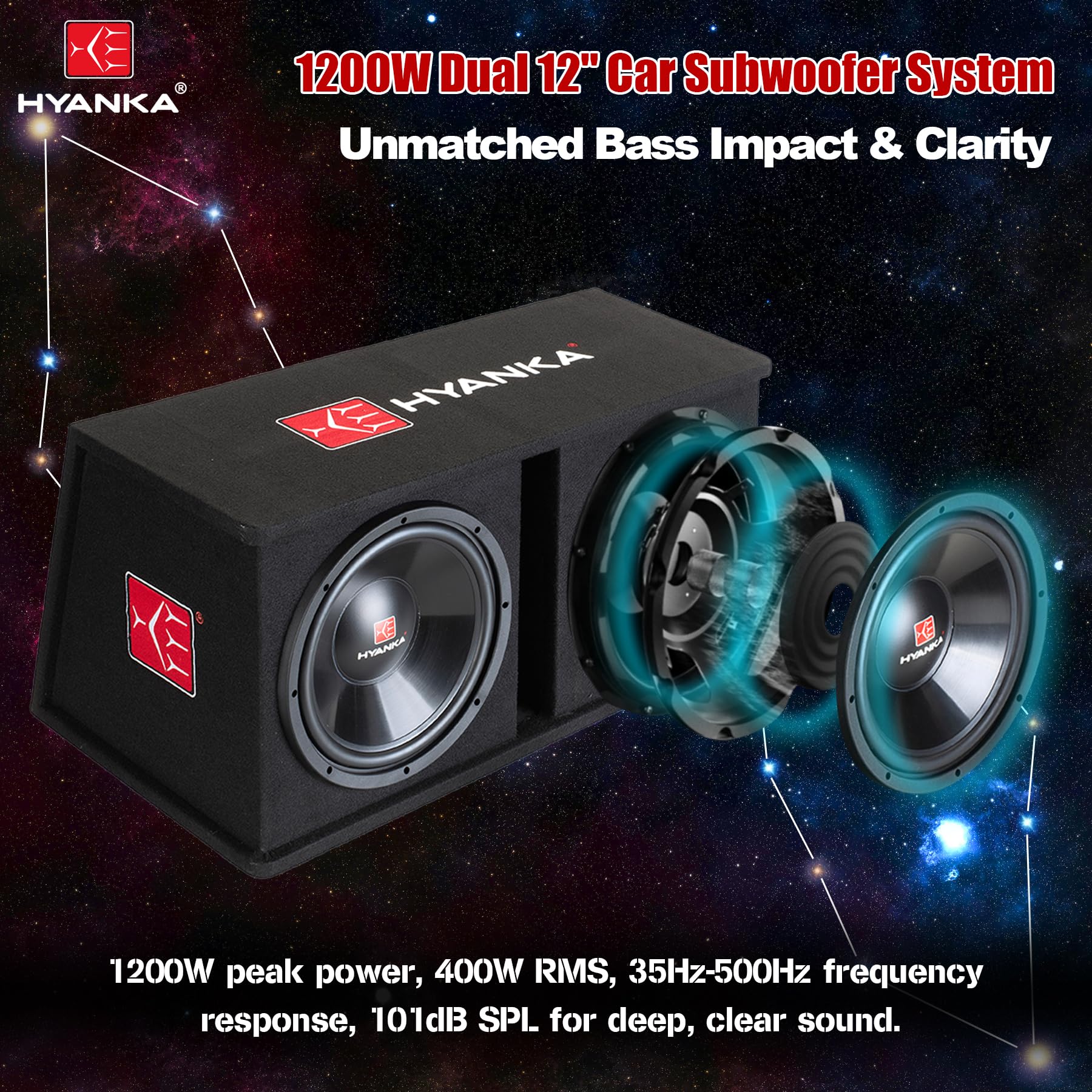 H YANKA SKP-D12M 1200W Dual 12