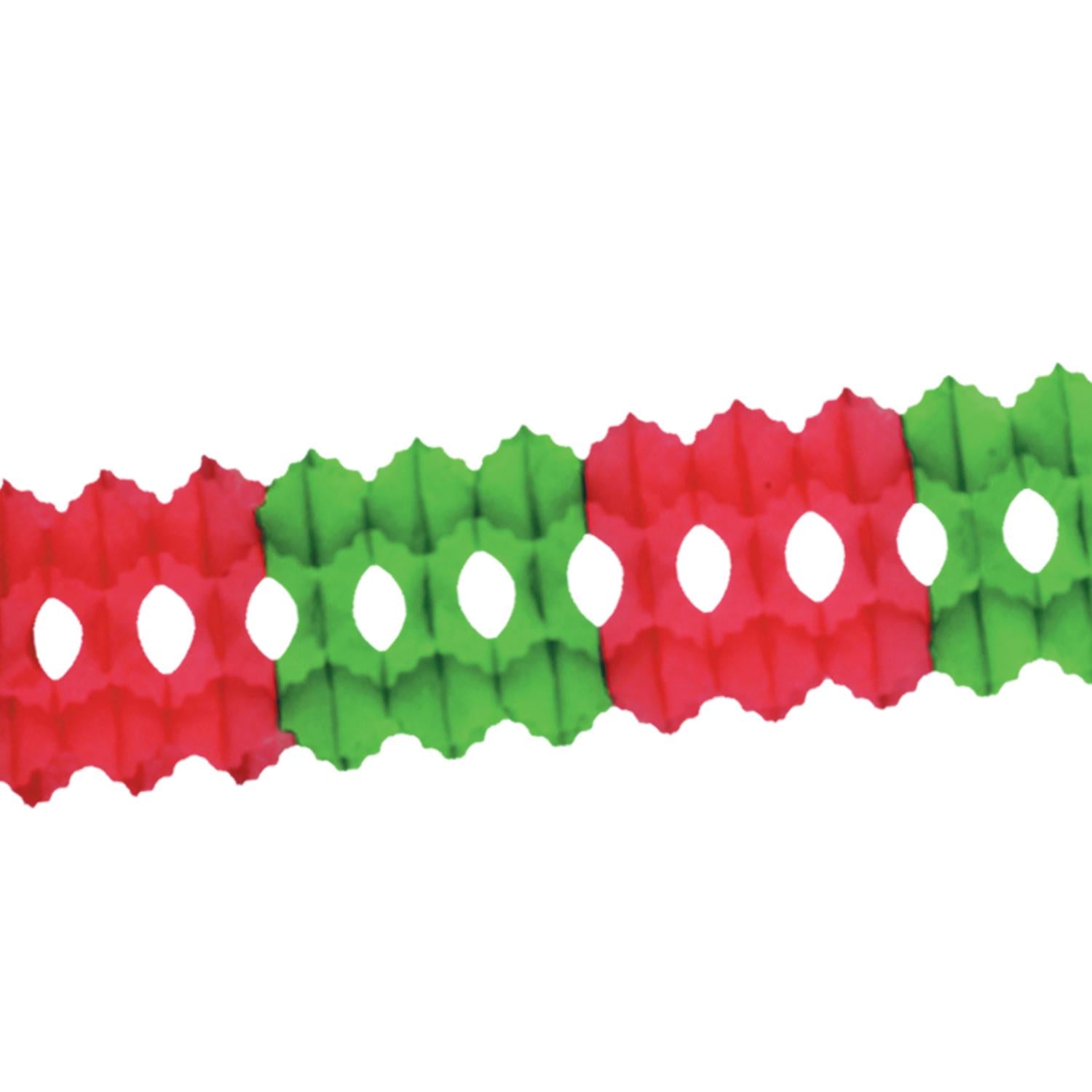 12 Pack Beistle Christmas Arcade Garland - Red and Green Holiday Decor for Home, Party & Festive Celebrations