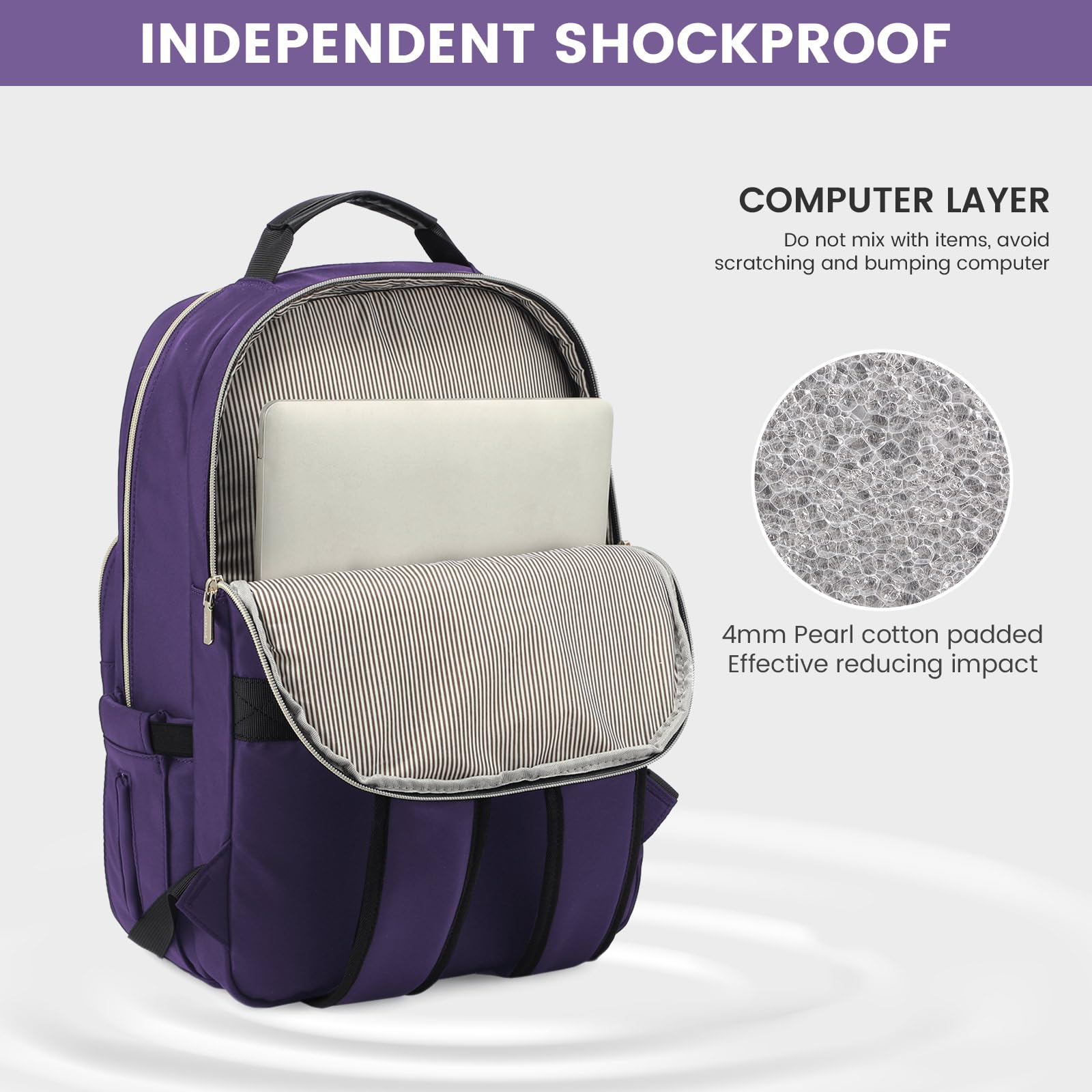 LOVEVOOK 15.6 Inch Laptop Backpack for Women, Stylish Waterproof Travel Backpack with USB Port, Professional Business College Teacher Bag, Perfect for Work, School, and Daily Commute