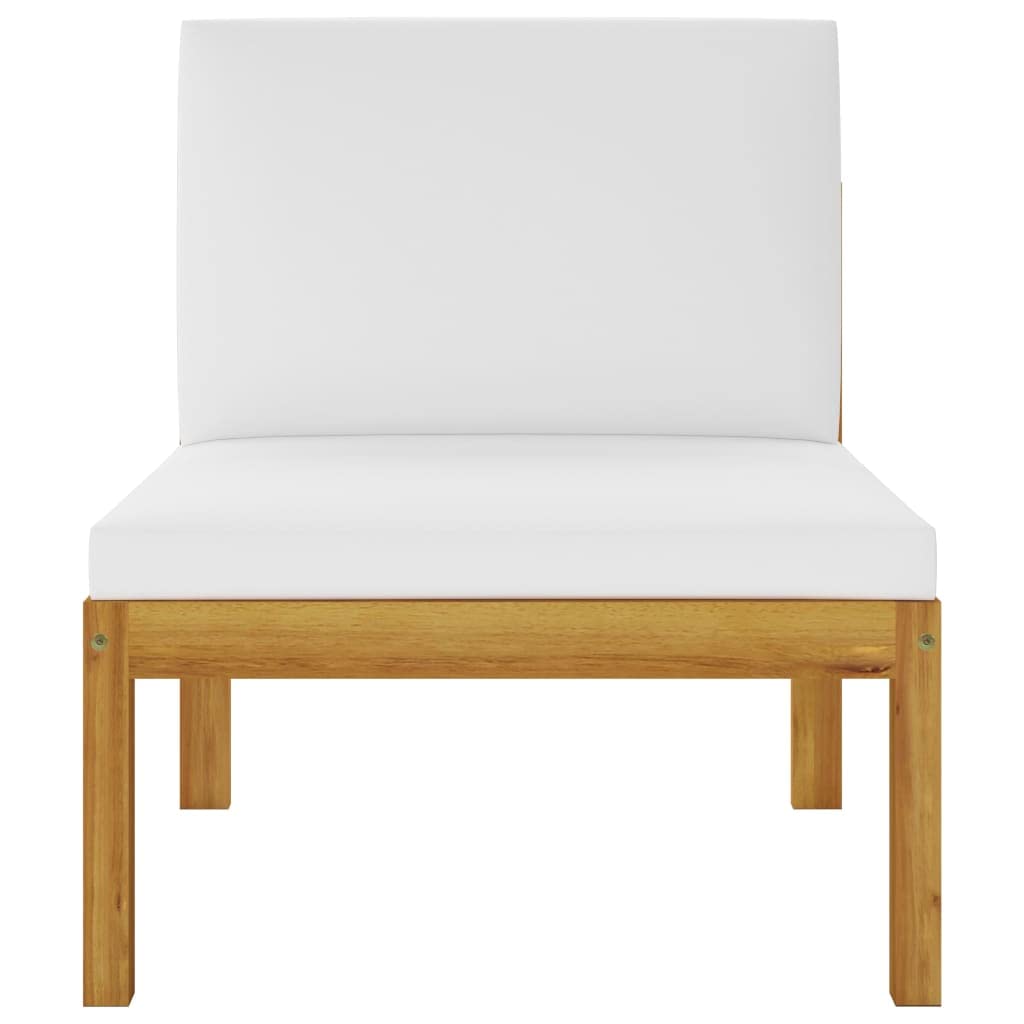 11-Piece Patio Lounge Set with Cushions - Cream Solid Acacia Wood Furniture (219 lbs) - Perfect for Outdoor Relaxation, Backyard, Garden & Poolside
