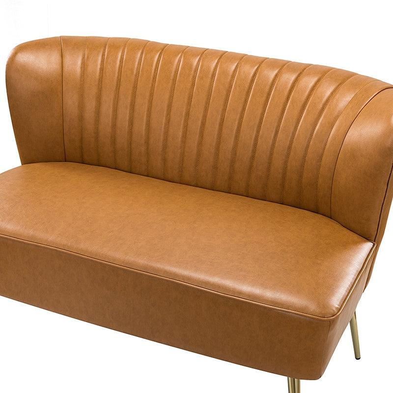 Agnes Vegan Leather Loveseat - Eco-Friendly Faux Leather Sofa for Small Spaces | Perfect for Apartments, Living Rooms & Home Offices