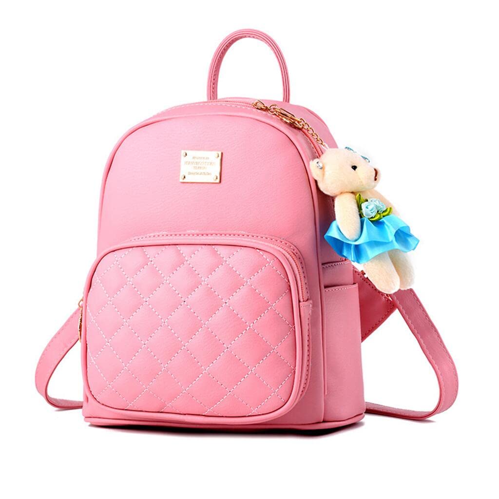 Stylish Women's Mini Leather Backpack - Convertible Crossbody Shoulder Bag Purse for Girls & Teens | Cute Pink Daypack for School, Travel & Everyday Use