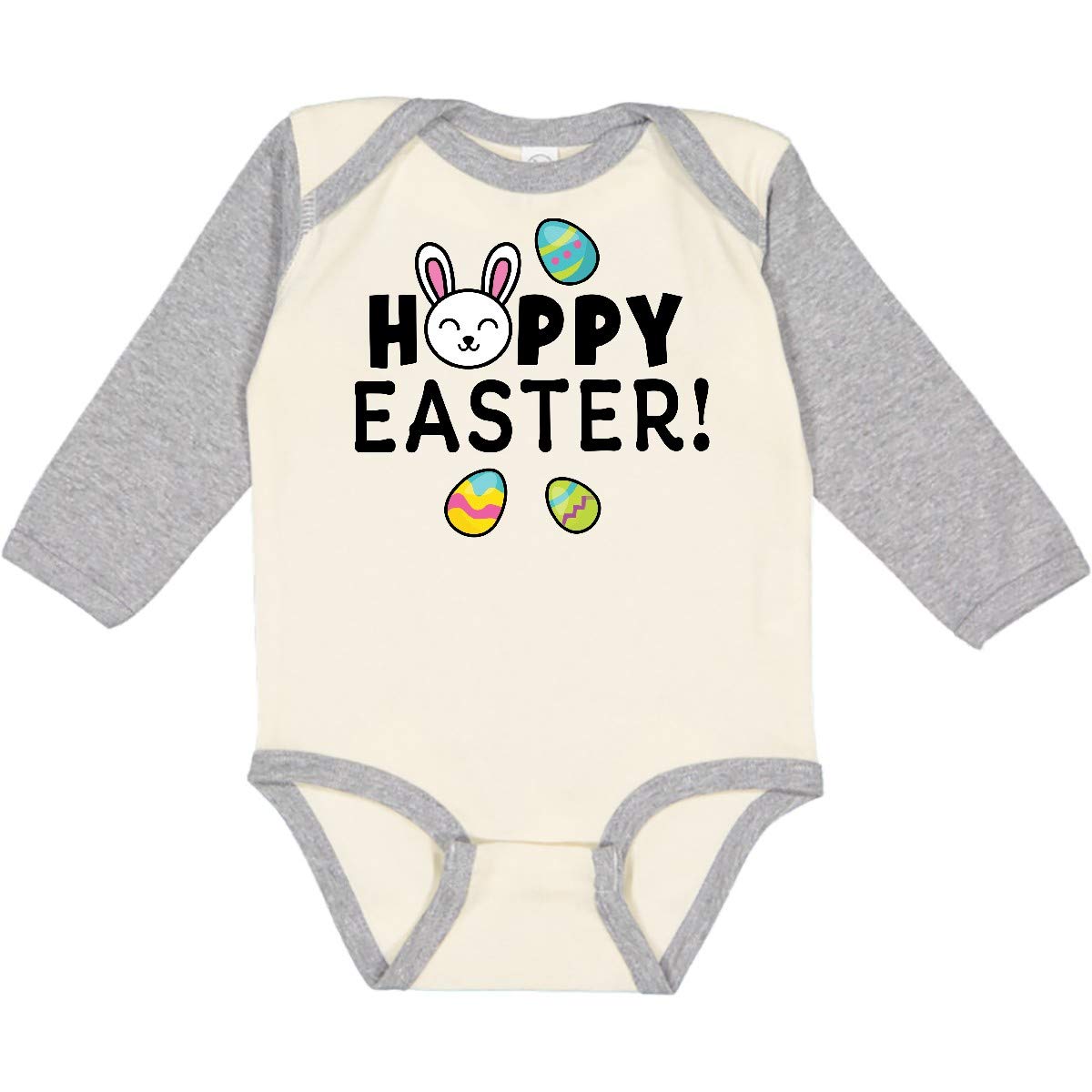Inktastic Happy Easter Bunny Long Sleeve Creeper Outfit - Cute Baby Easter Clothes for Boys & Girls - Perfect for Easter Photos, Egg Hunts & Spring Celebrations
