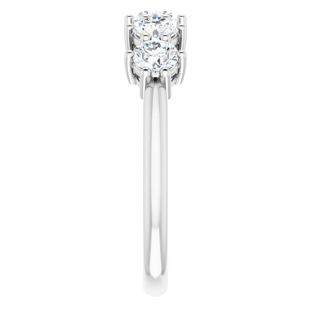 1.00 Carat Round Diamond 5-Stone Anniversary Ring for Women - Elegant Wedding Band, Promise Ring, Gift for Her - Perfect for Anniversaries, Engagements & Special Occasions