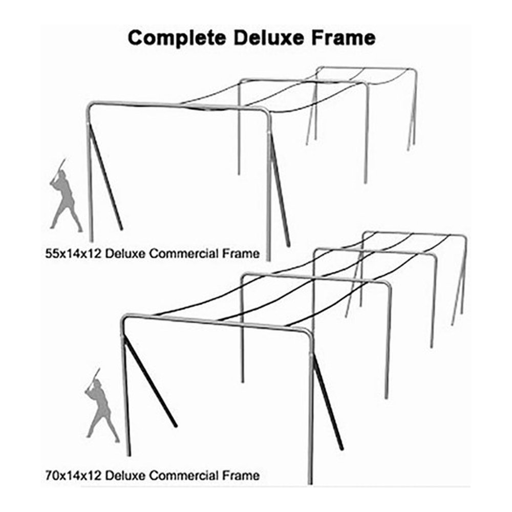 Cimarron 55x15.5x12 Deluxe Complete Batting Cage Frame - Professional Baseball & Softball Training Equipment for Backyard, Sports Field & Indoor Practice