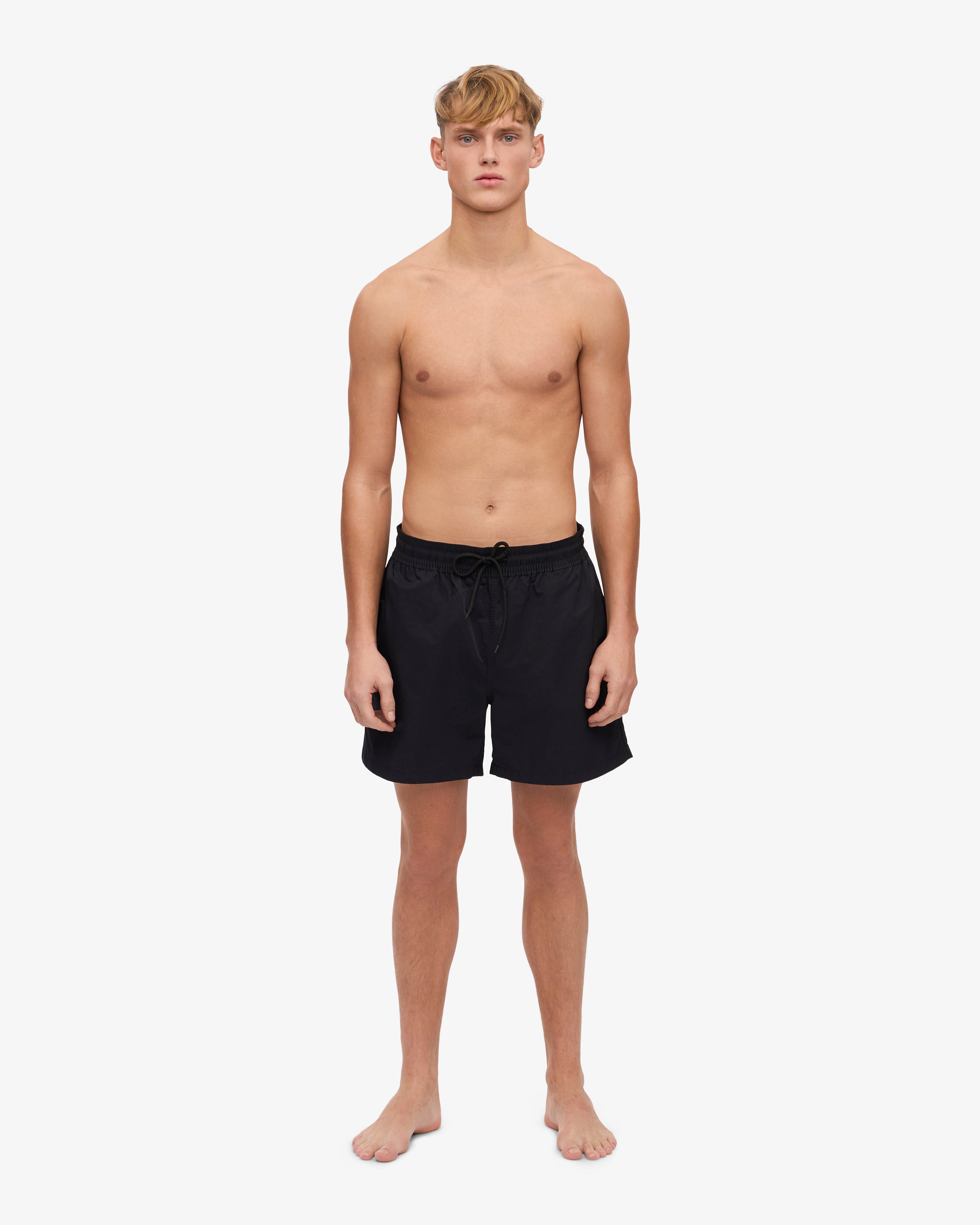 Classic Swim Shorts for Men - Deep Black - Quick Dry & Comfortable - Perfect for Beach, Pool & Summer Vacations