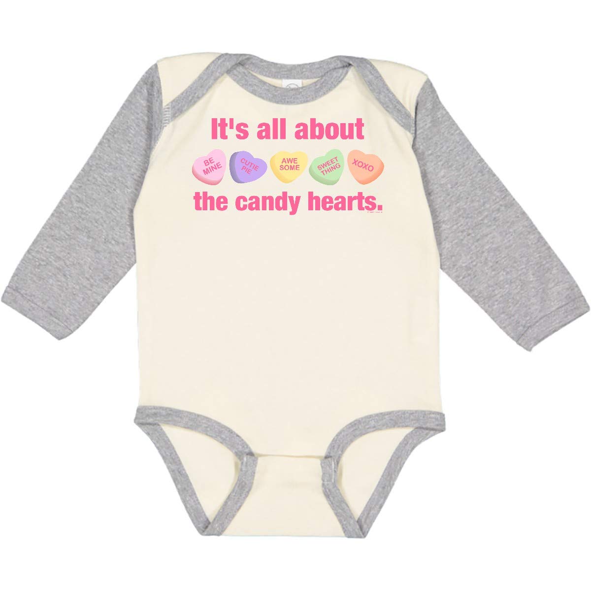Inktastic Candy Hearts II Long Sleeve Baby Bodysuit - Adorable Valentine's Day Outfit for Infants & Newborns - Perfect for Photos, Parties & Special Occasions