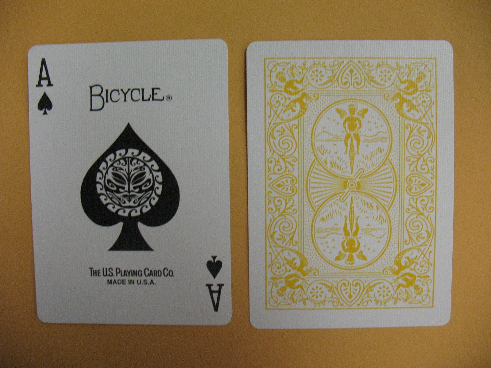USPC Bicycle Yellow Trace Playing Cards with Sun Moon Design - Premium Poker Cards for Magic Tricks, Card Games & Collectibles