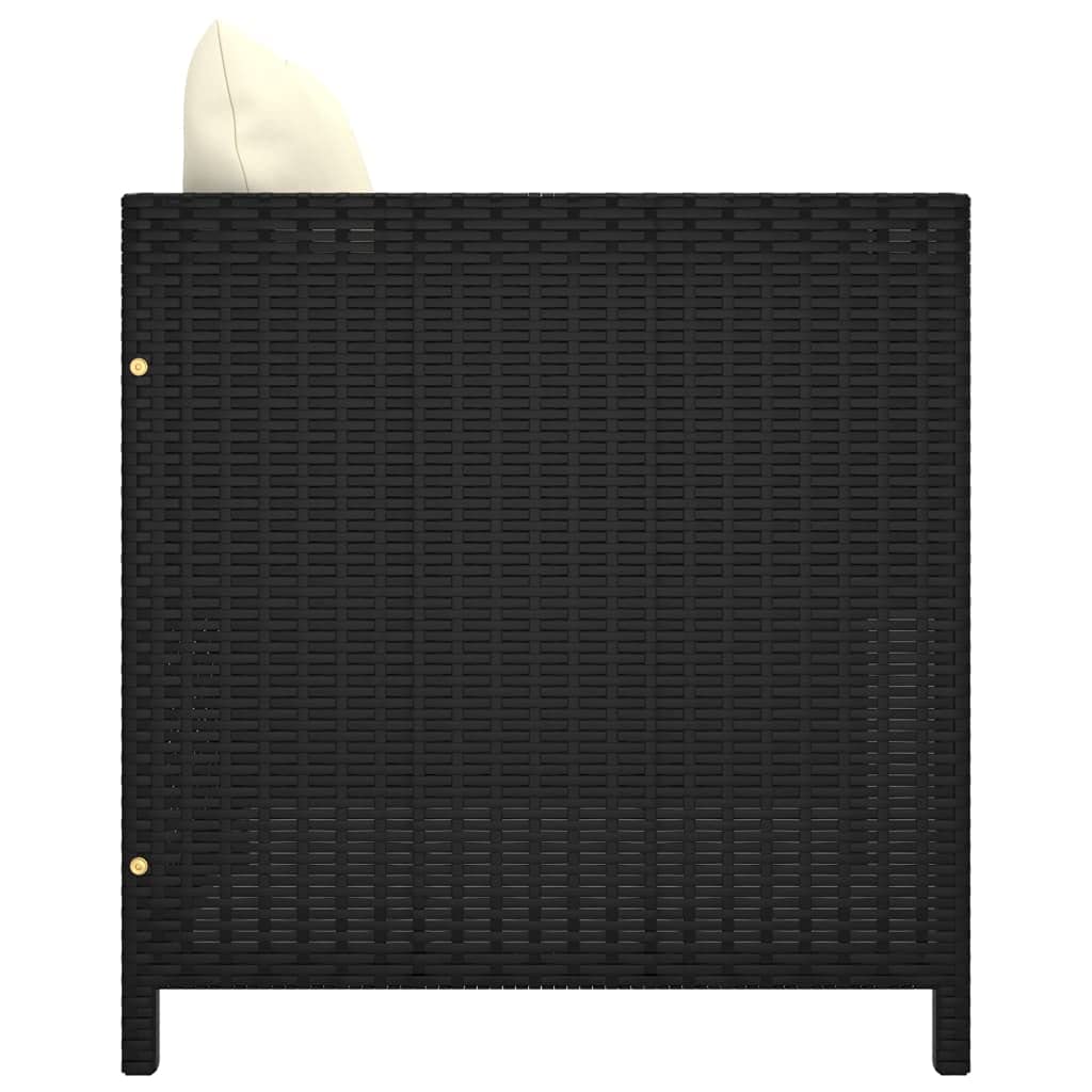 PE Rattan Wicker Outdoor Garden Sofa with Removable Cushions & Armrest - Single Seat Sectional Patio Furniture for Backyard, Terrace & Poolside Relaxation