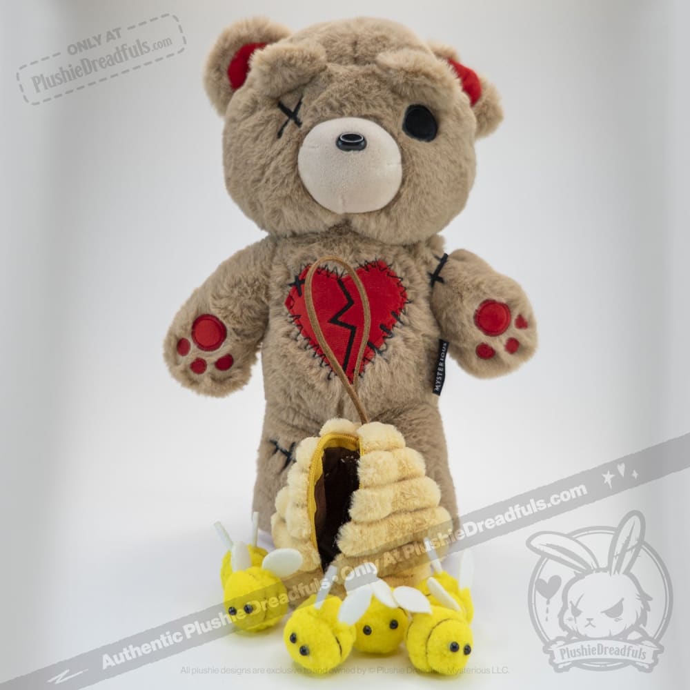 Plushie Dreadfuls Love Bear - Soft Stuffed Animal Toy for Kids, Cute Teddy Gift for Valentine's Day, Birthday & Christmas - Perfect for Cuddling, Decor & Emotional Support