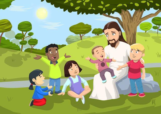 Jesus Loves The Children Wall Art - Christian Home Decor & Sunday School Mural - Perfect for Church, Nursery & Kids' Room Decorations