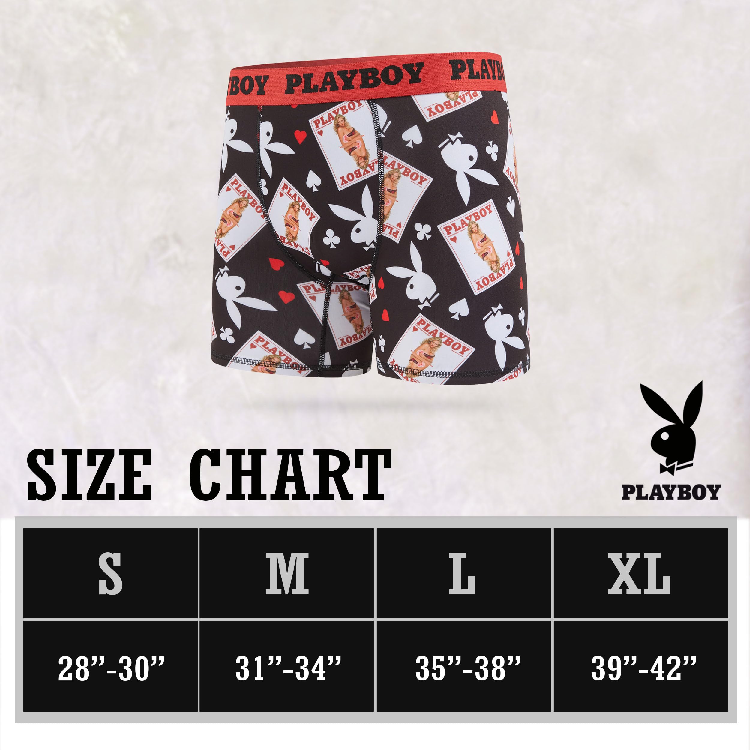 Playboy Men's Underwear - Comfortable Cotton Boxer Briefs for Men, Funny Novelty Gift for Boyfriend/Husband - Perfect for Casual Wear, Lounge & Sleep