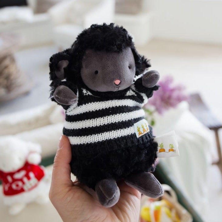 Wee Kiddo the Lamb Plush Toy - Soft Black Stuffed Animal for Kids | Perfect for Nursery Decor, Baby Shower Gifts & Cuddling