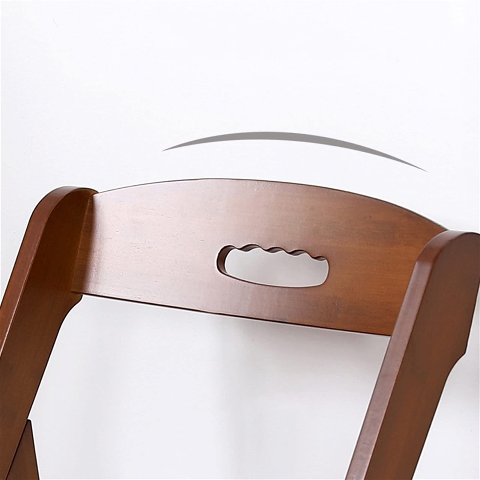 Solid Wood Dining Chair - Foldable & Portable European-Style Back Chair for Home, Office, Computer Desk - Brown Wooden Seat for Kitchen, Dining Room, Study, or Workspace