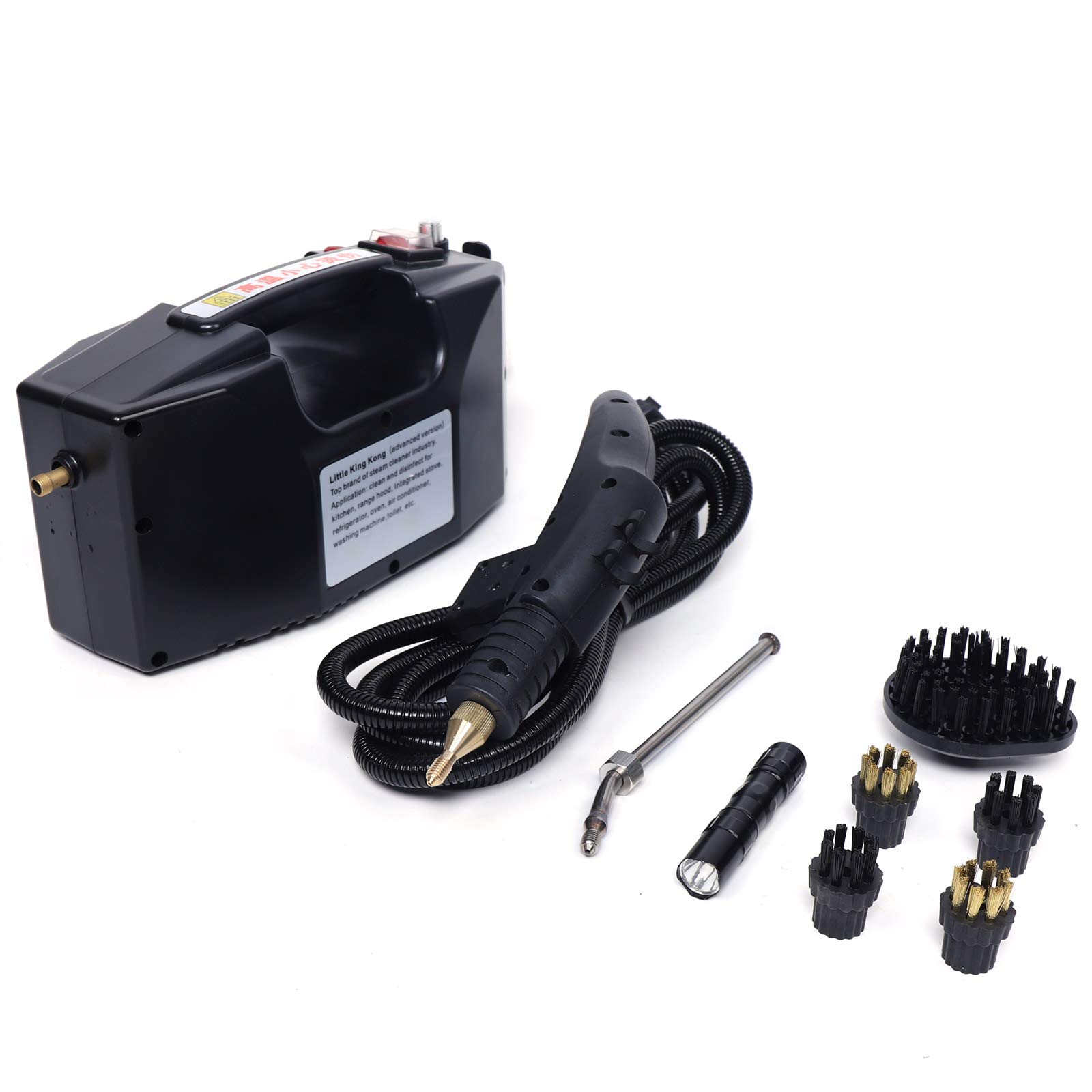 1600W Handheld Steam Cleaner - High Pressure Electric Steam Cleaner Machine for Furniture, Car, Home - Portable Multi-Purpose Steam Mop for Deep Cleaning Floors, Upholstery, Tiles & More (Black)