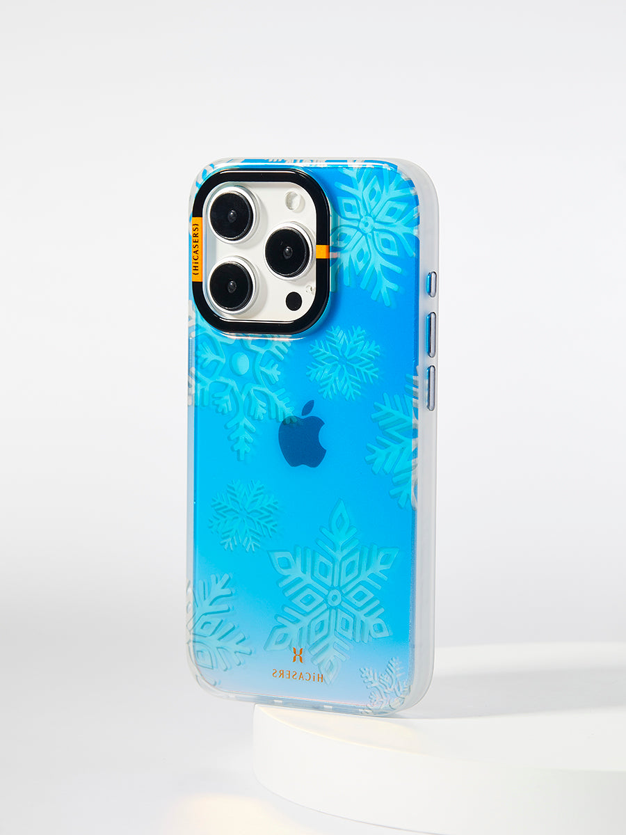 Make a Wish Falling Snow Crystal Color Shifting Phone Case - Crystal Blue - Perfect for Winter Holidays & Christmas Gifts