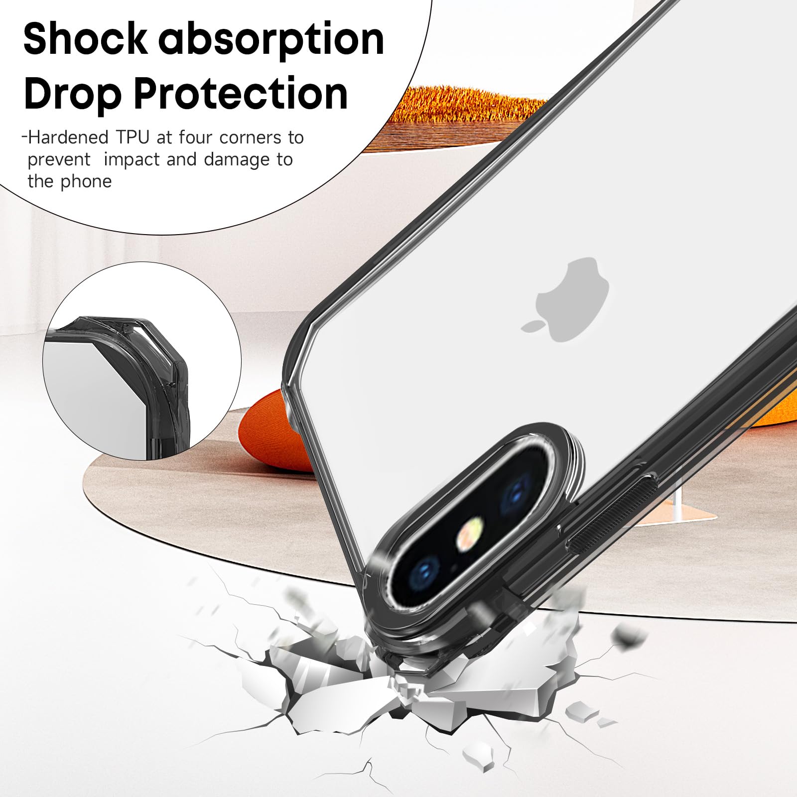 **Clear Transparent Crossbody Phone Case for iPhone X/XS – Durable PC Lanyard Cover with Adjustable Neck Strap – Perfect for Travel, Shopping & Outdoor Activities**