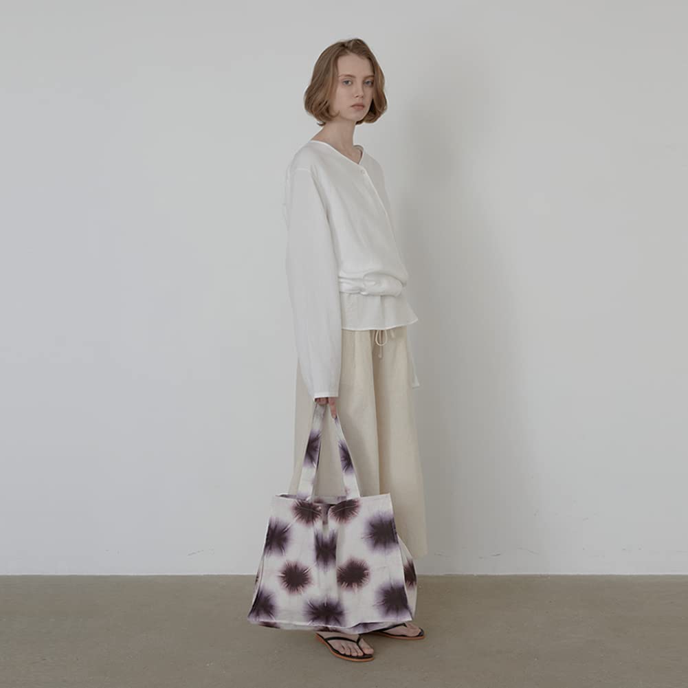 Natural Linen Tote Bag - Handmade Shoulder Bag for Beach & Shopping