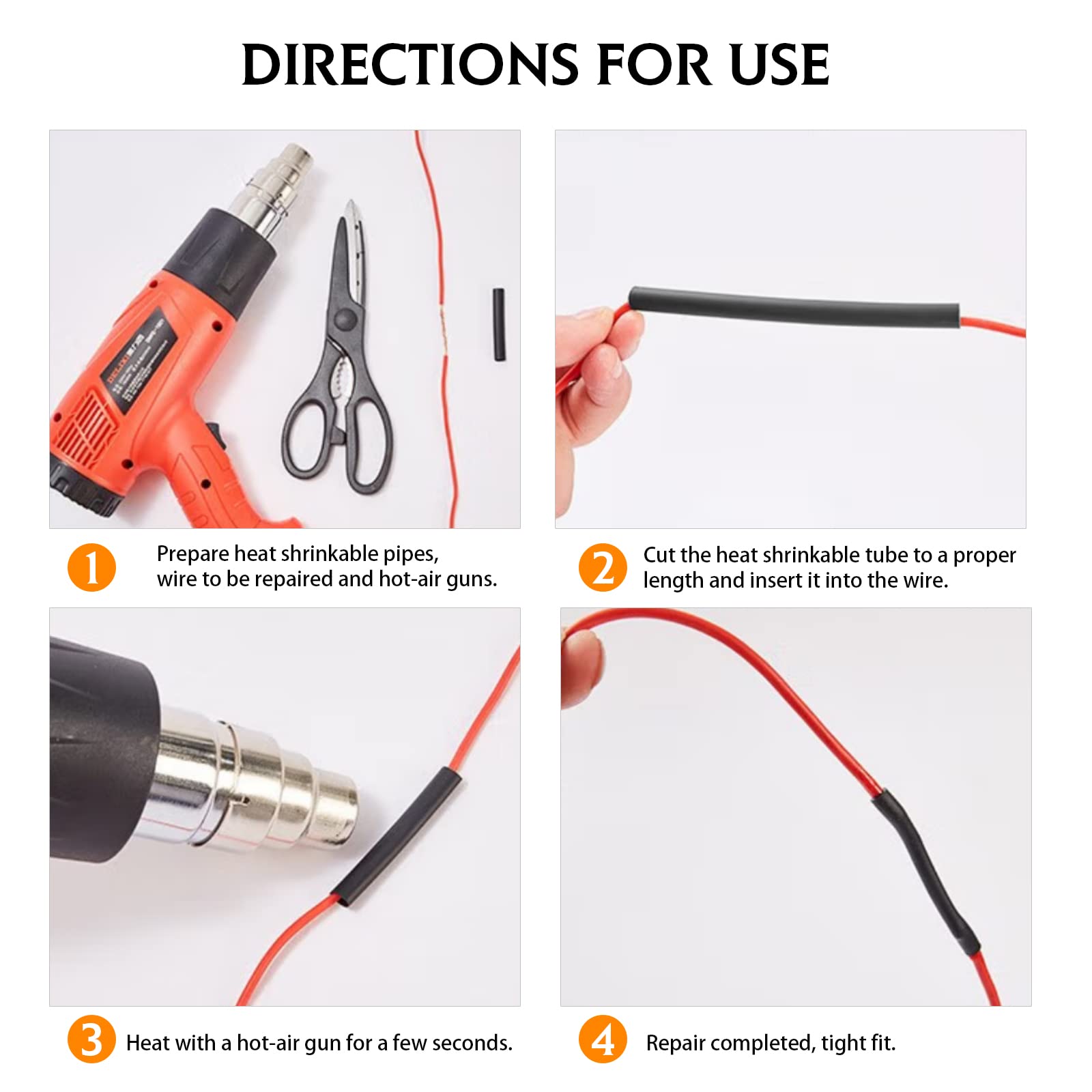 4:1 Heat Shrink Tubing - Adhesive Lined Waterproof Insulated Dual Wall Black Shrinkable Tube (1