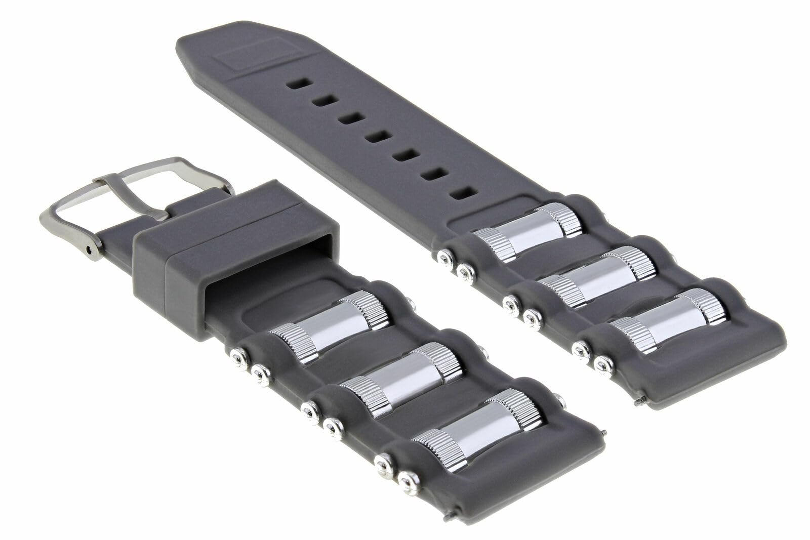 26mm Rubber Watch Band Strap for Men's Michael Kors Diver Watch - Light Gray Replacement Strap | Durable & Comfortable for Swimming, Diving & Everyday Wear